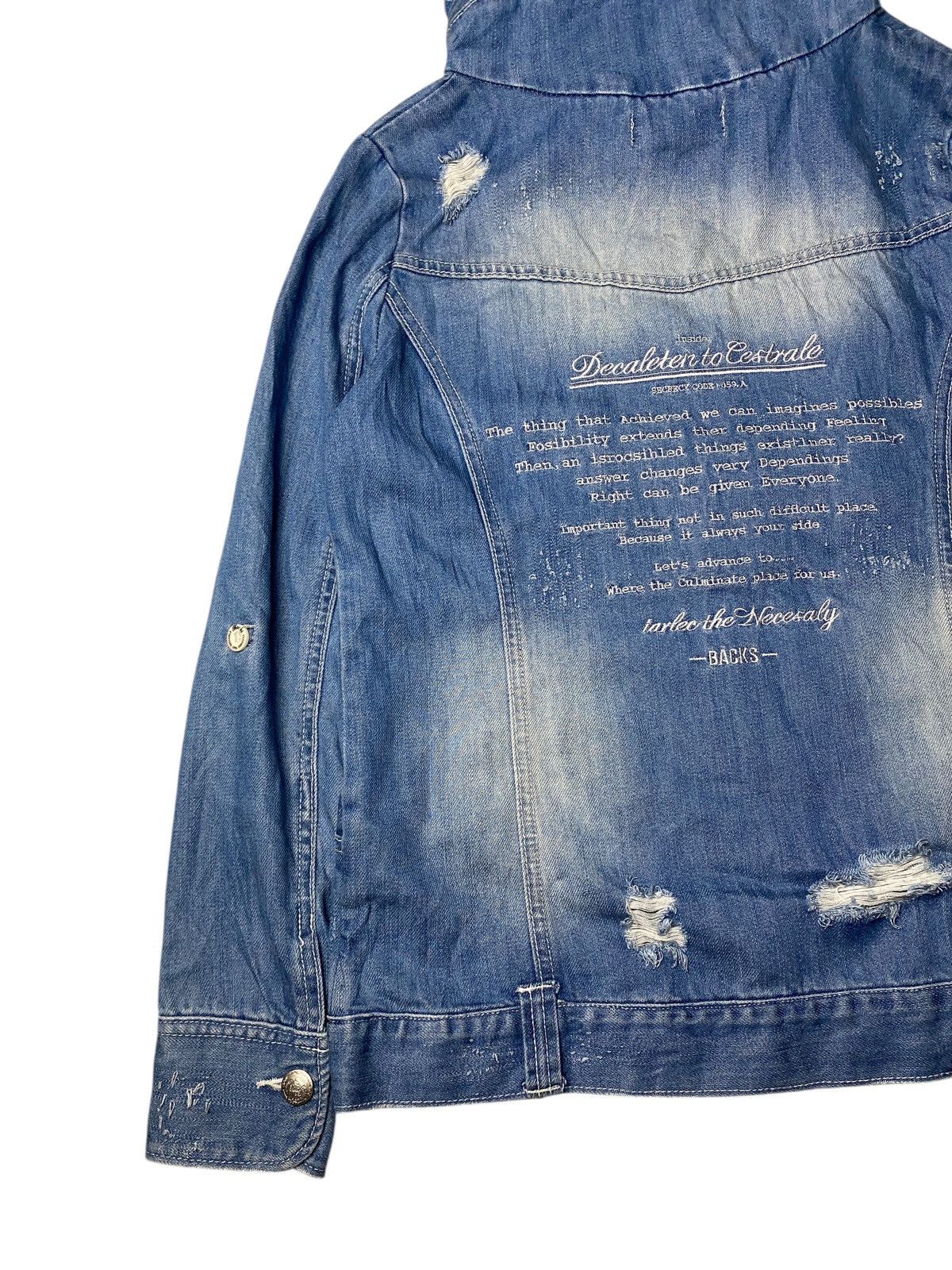If Six Was Nine 2000's Back Number Bono Cyber Poem Denim Jacket Size US M / EU 48-50 / 2 - 12 Thumbnail