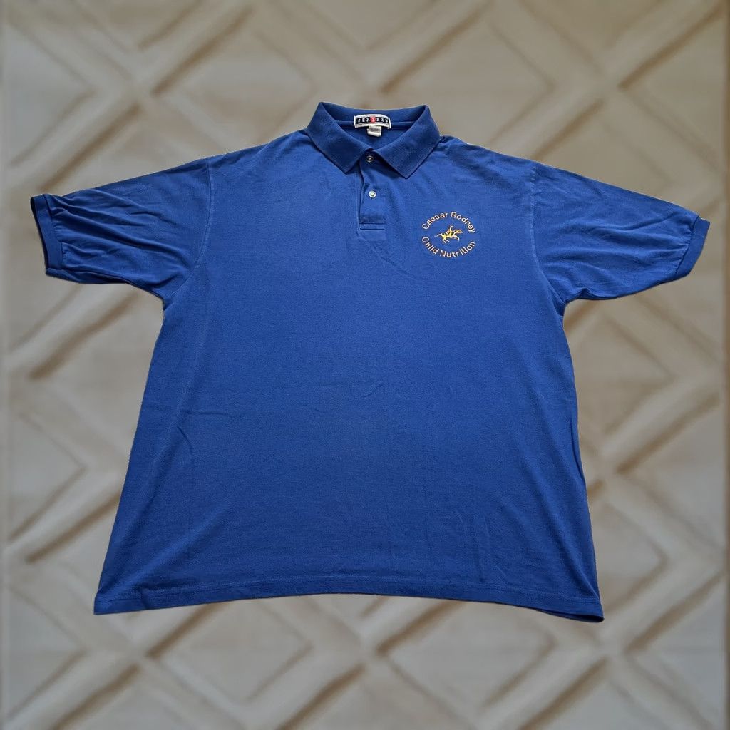 Jerzees VINTAGE Jerzees Polo Shirt Mens L Blue Collared Logo Levi 0 Size US L / EU 52-54 / 3 - 1 Thumbnail