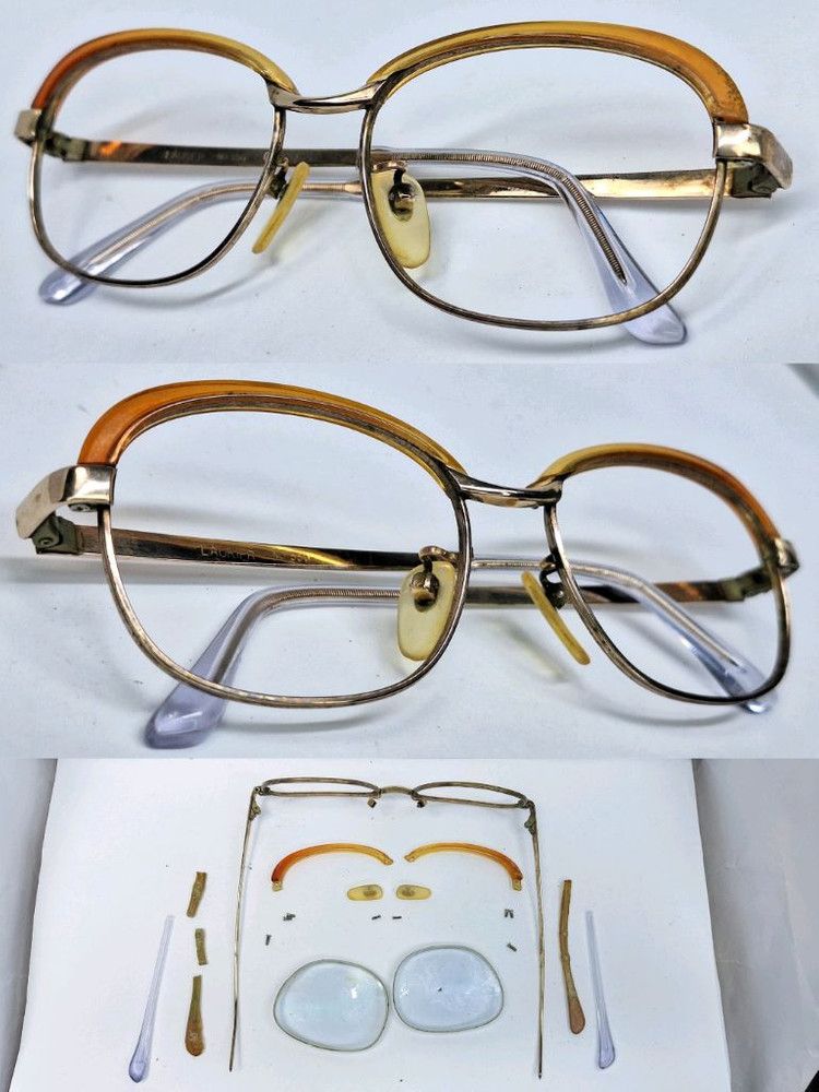 Other 1980s LAURIFR NO 550 12KGF Gold Filled Browline Glasses 46mm Size ONE SIZE - 6 Thumbnail
