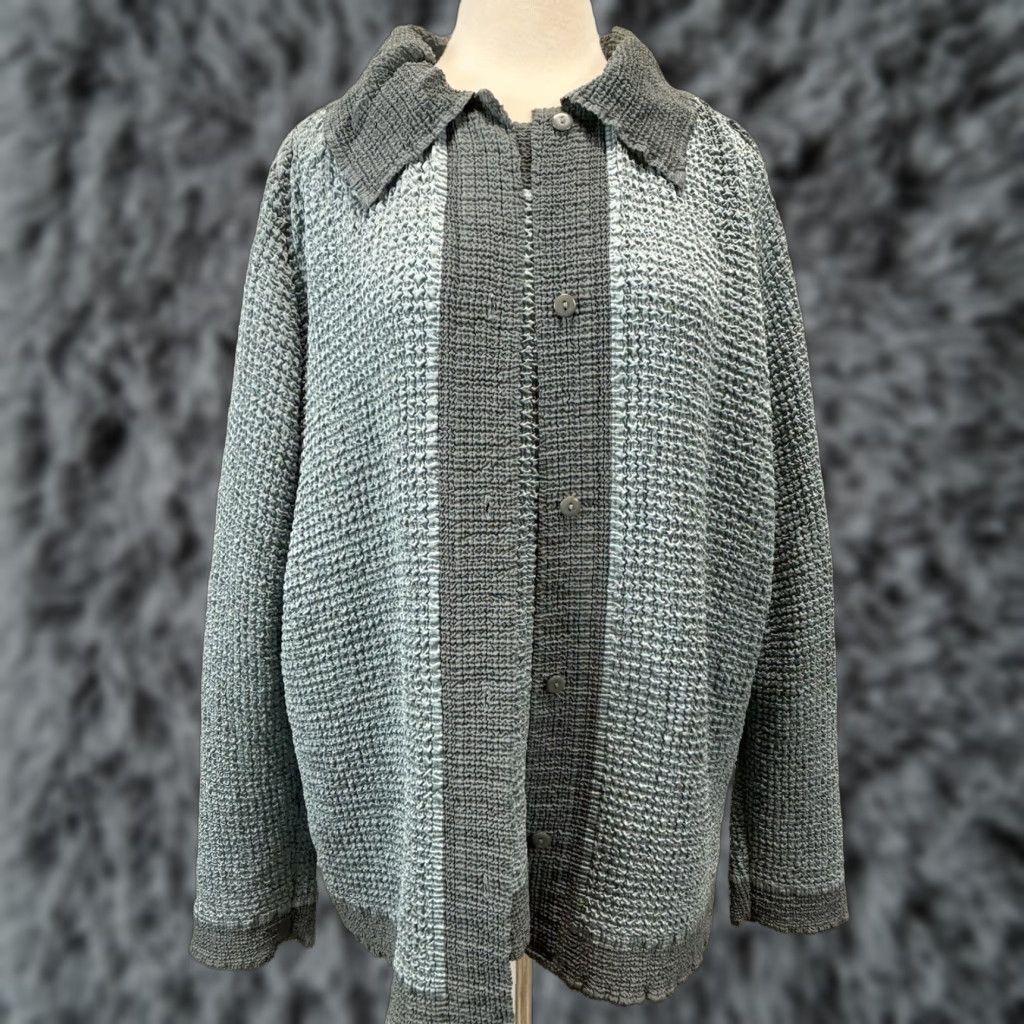 Vintage Bala Bala 2 Pc Twin Set Shirt Sz X-Large Women’s Green Grey Crinkled Texture Y2K Size XL / US 12-14 / IT 48-50 - 1 Thumbnail