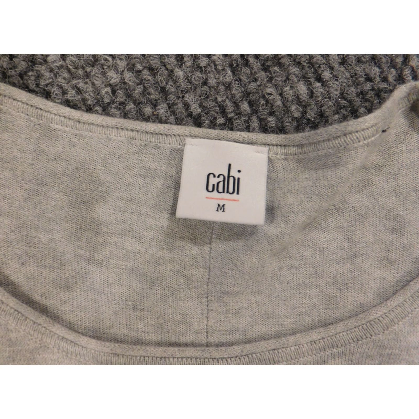Vintage cabi Sweater Pullover Crew Neck Long Sleeve Gray M Regular Women Stretch Embroidered Knit Cotton Vintage? No Size M / US 6-8 / IT 42-44 - 5 Thumbnail
