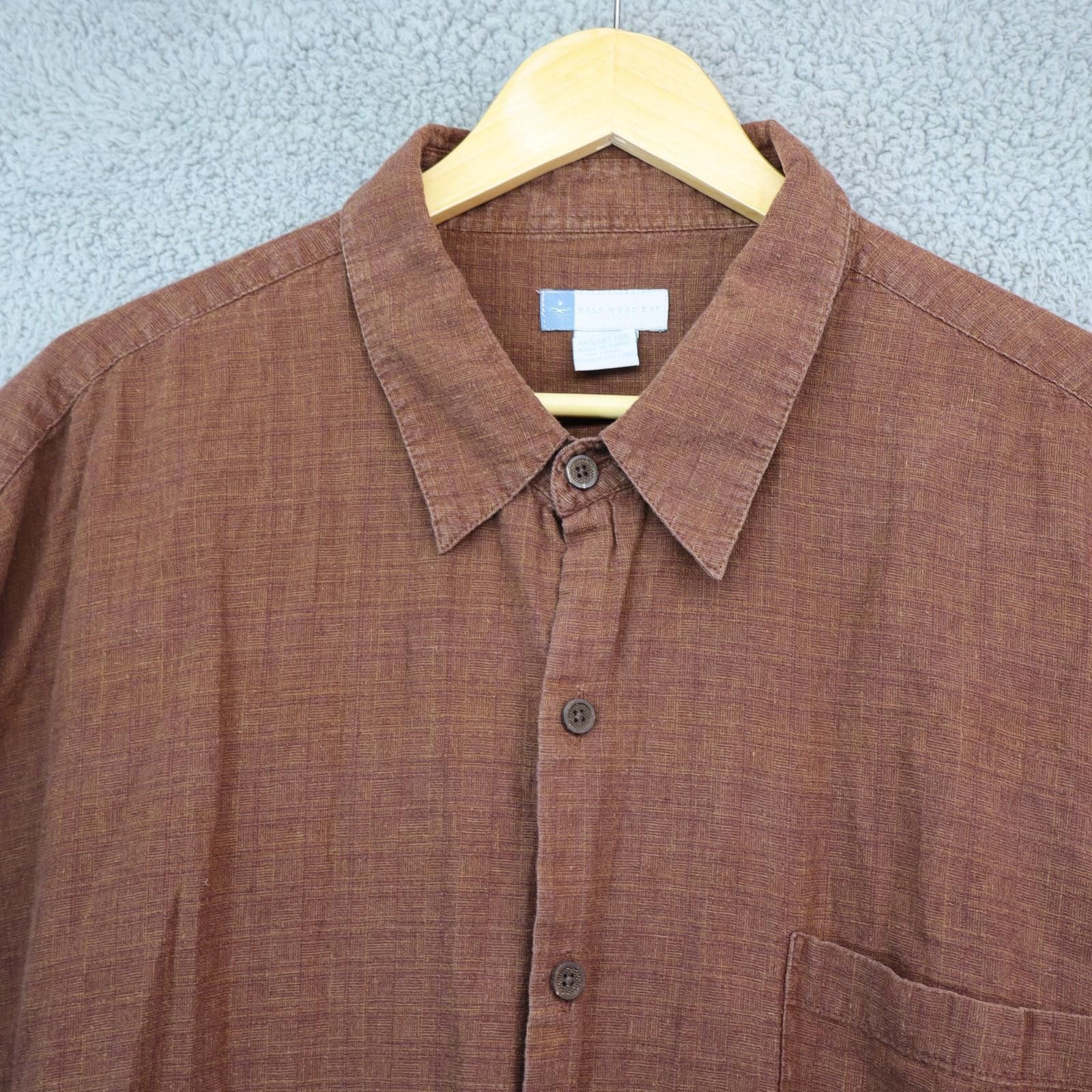 Other Half Moon Day Button Shirt Men 2XL Brown Organic Hemp Cotton Size US XXL / EU 58 / 5 - 2 Thumbnail
