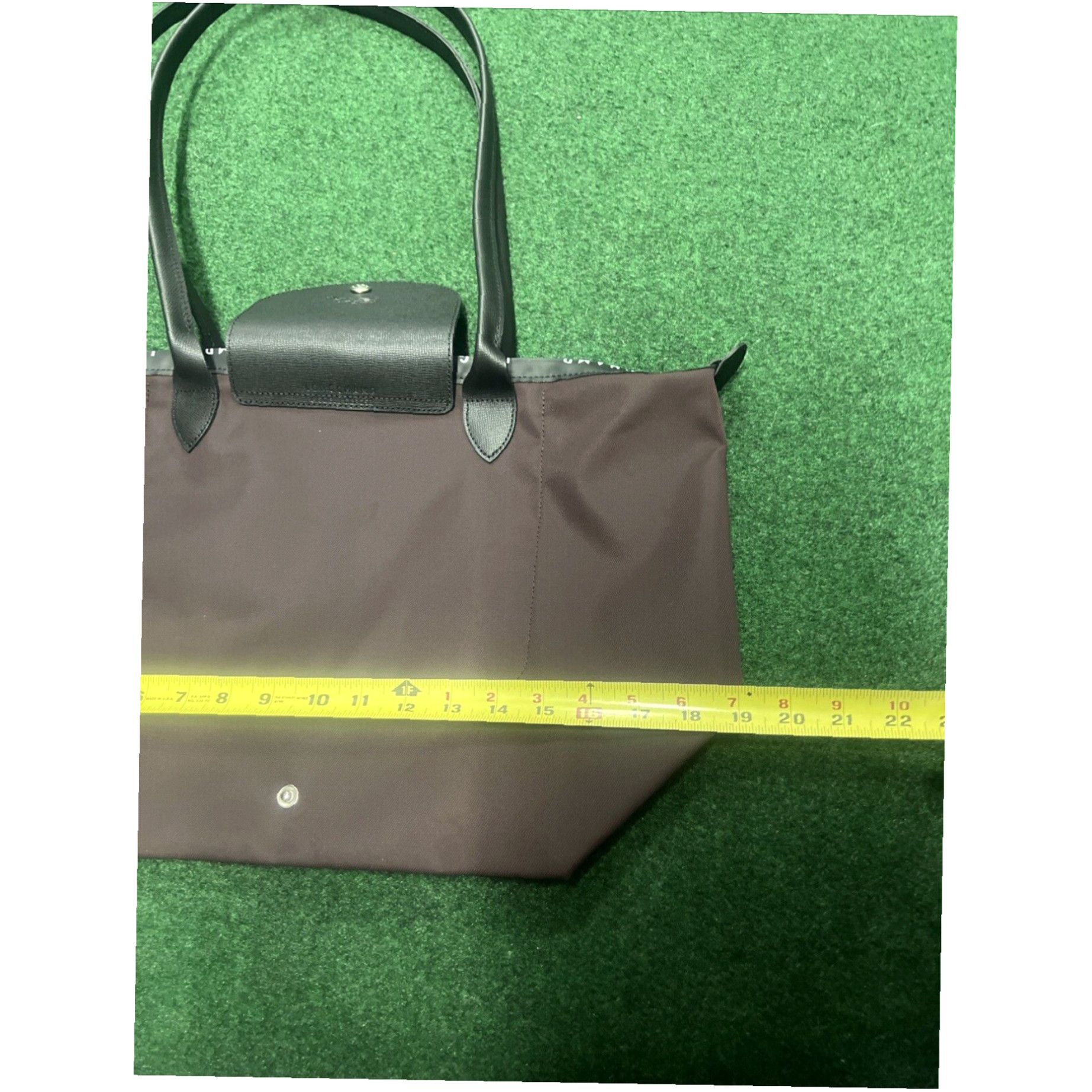 Longchamp Chocolat Brown Authentic Women's Large Leather Trimmed Canvas Tote Bag By Longchamp Le Pliage Energy Collection Size ONE SIZE - 5 Thumbnail