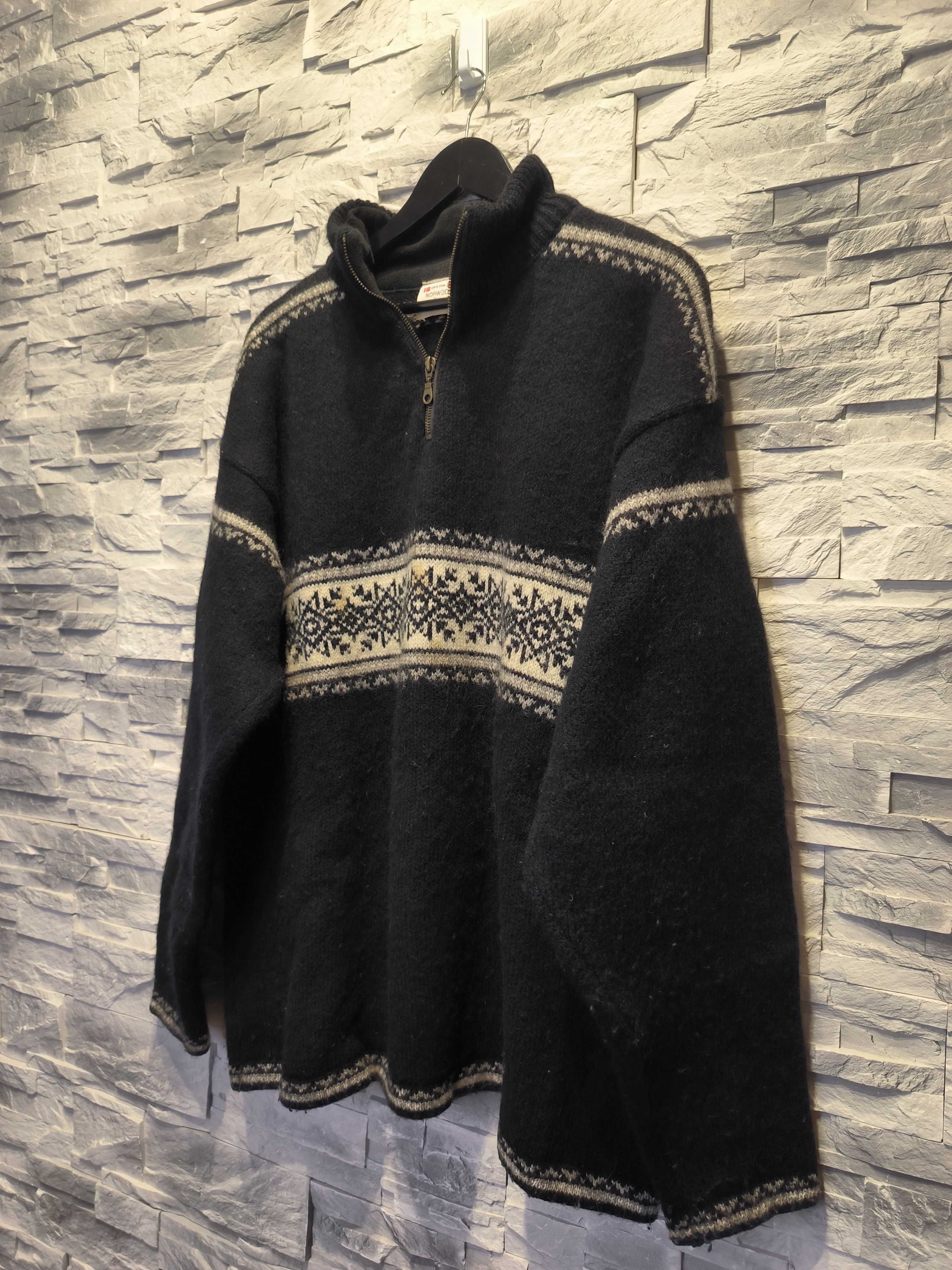 Norwool × Vintage Norwool Knitwear Wool Vintage Half Zip Black Size US XL / EU 56 / 4 - 3 Thumbnail