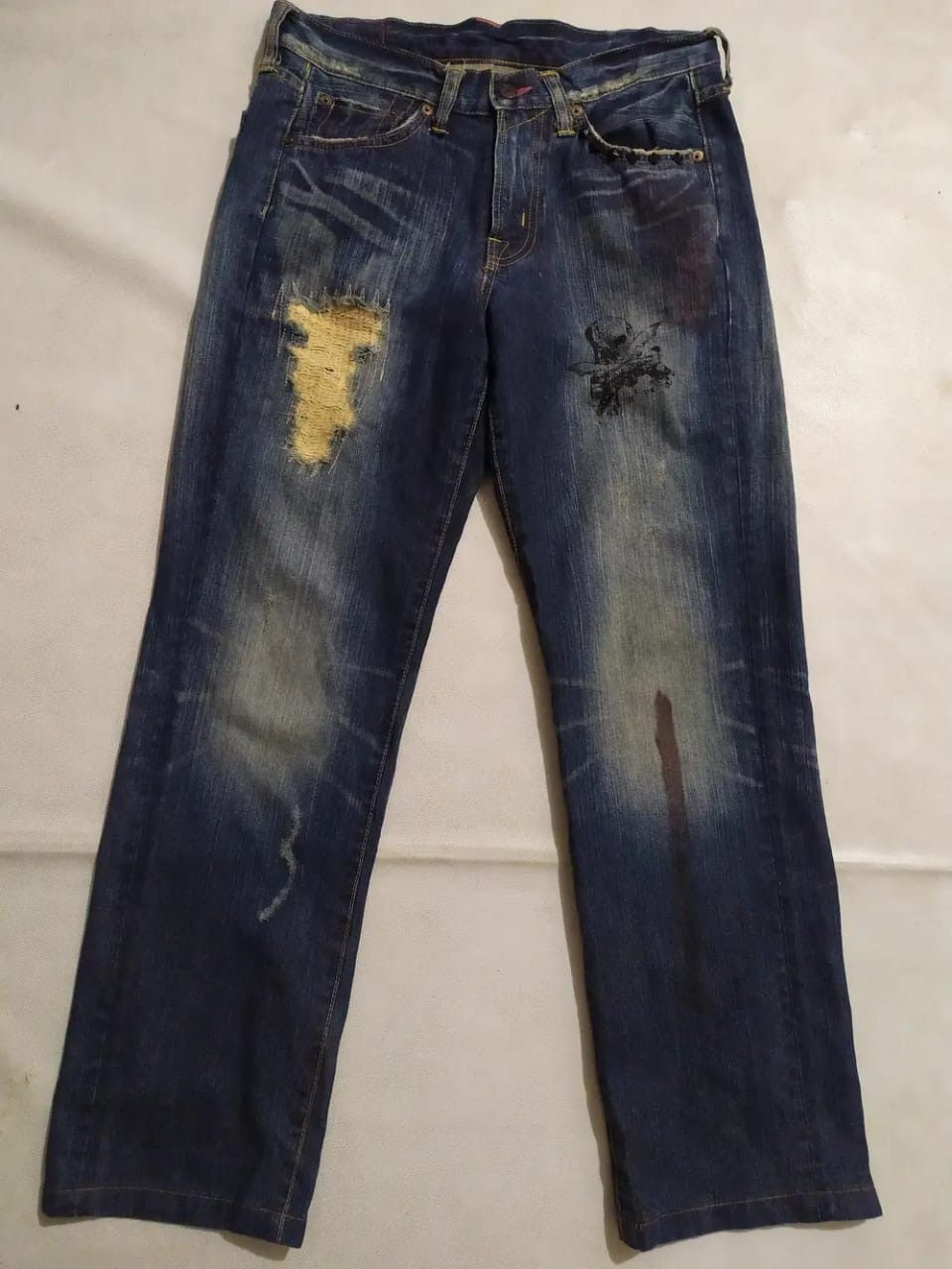 Edwin Edwin Skull Studded Distressed Denim Size US 30 / EU 46 - 3 Thumbnail