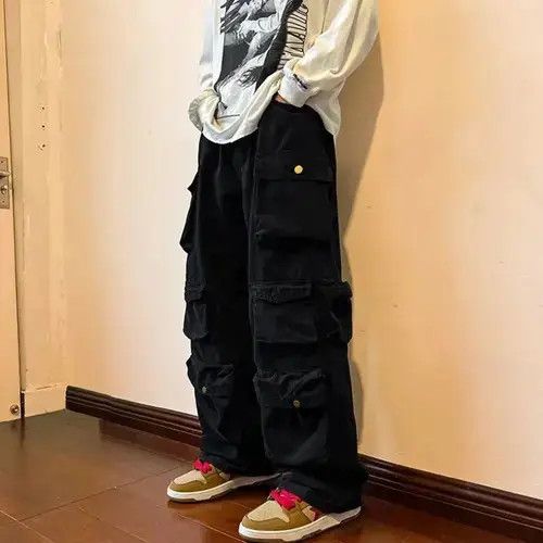 Jean Black Cargo Multi Pocket Pants Size US 32 / EU 48 - 2 Thumbnail