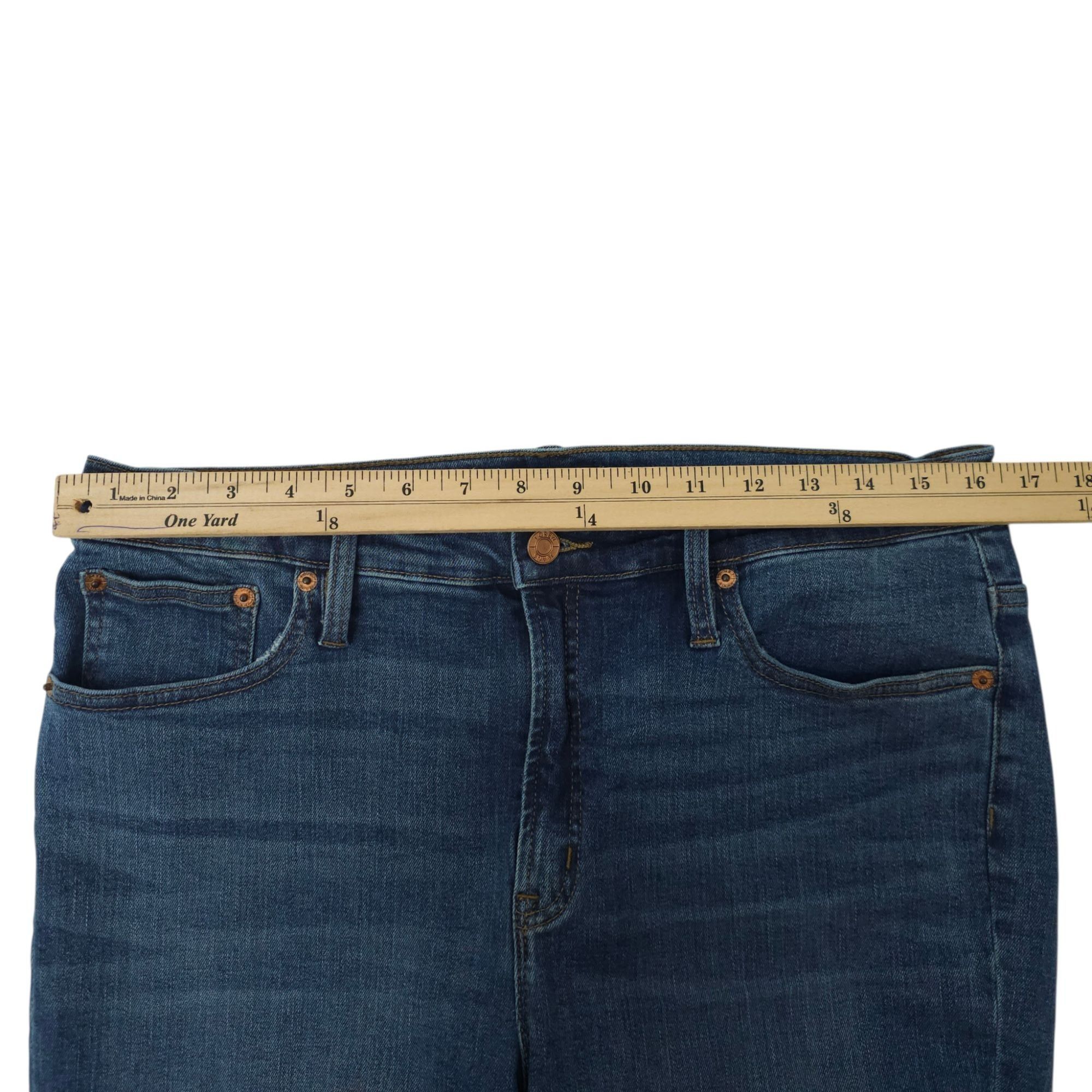 J.Crew J.Crew 9" High Rise Toothpick Jeans Womens 31 Medium Wash Ra Size 33" - 3 Thumbnail
