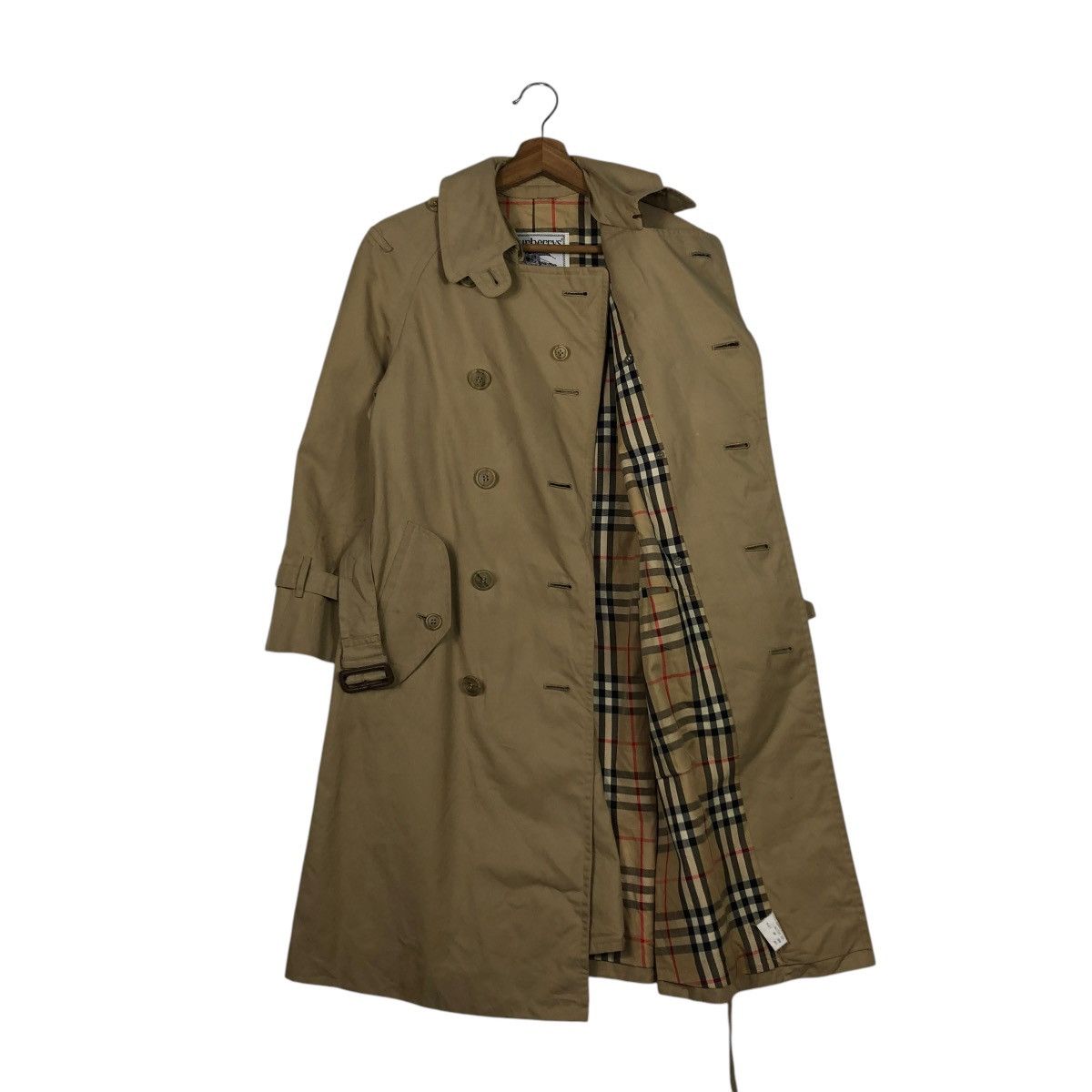 Burberry 🔥VINTAGE TRENCH COAT LONG JACKET BURBERRYS NOVA CHECK Size US S / EU 44-46 / 1 - 1 Thumbnail