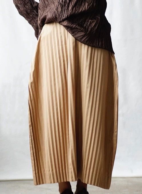 Issey Miyake Issey Miyake size:m Brown pleated skirt Size 42" / US 20 - 2 Thumbnail