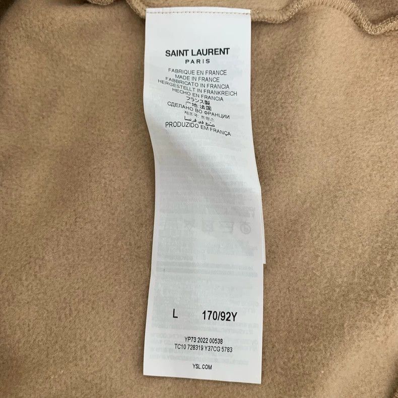 Saint Laurent Paris Saint Laurent Hooded cotton long-sleeve sweatshirt in khaki Size US L / EU 52-54 / 3 - 7 Thumbnail