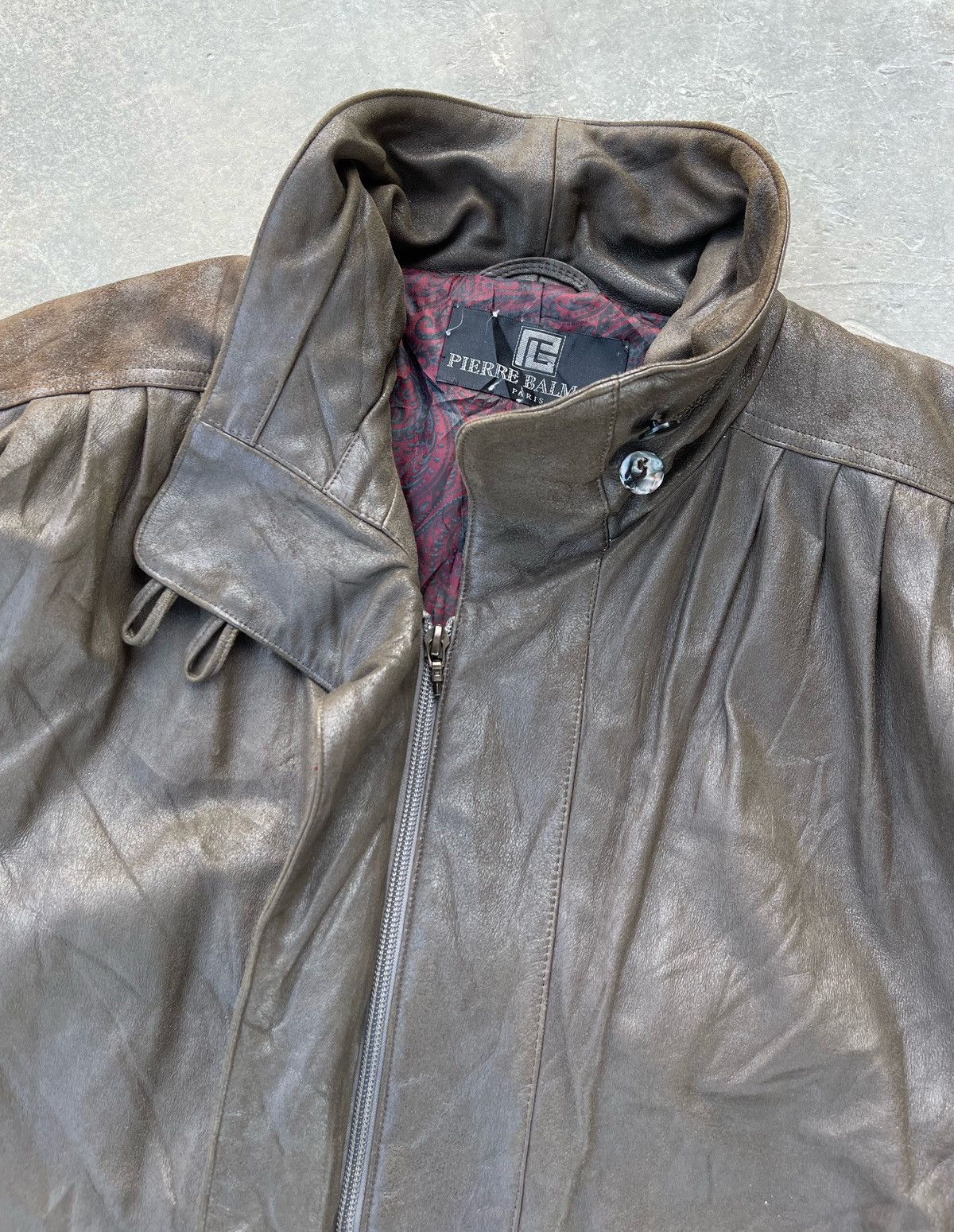 Balmain × Pierre Balmain 🔥VINTAGE PIERRE BALMAIN PARIS GENUINE LEATHER WOMEN'S JACKET Size M / US 6-8 / IT 42-44 - 10 Thumbnail