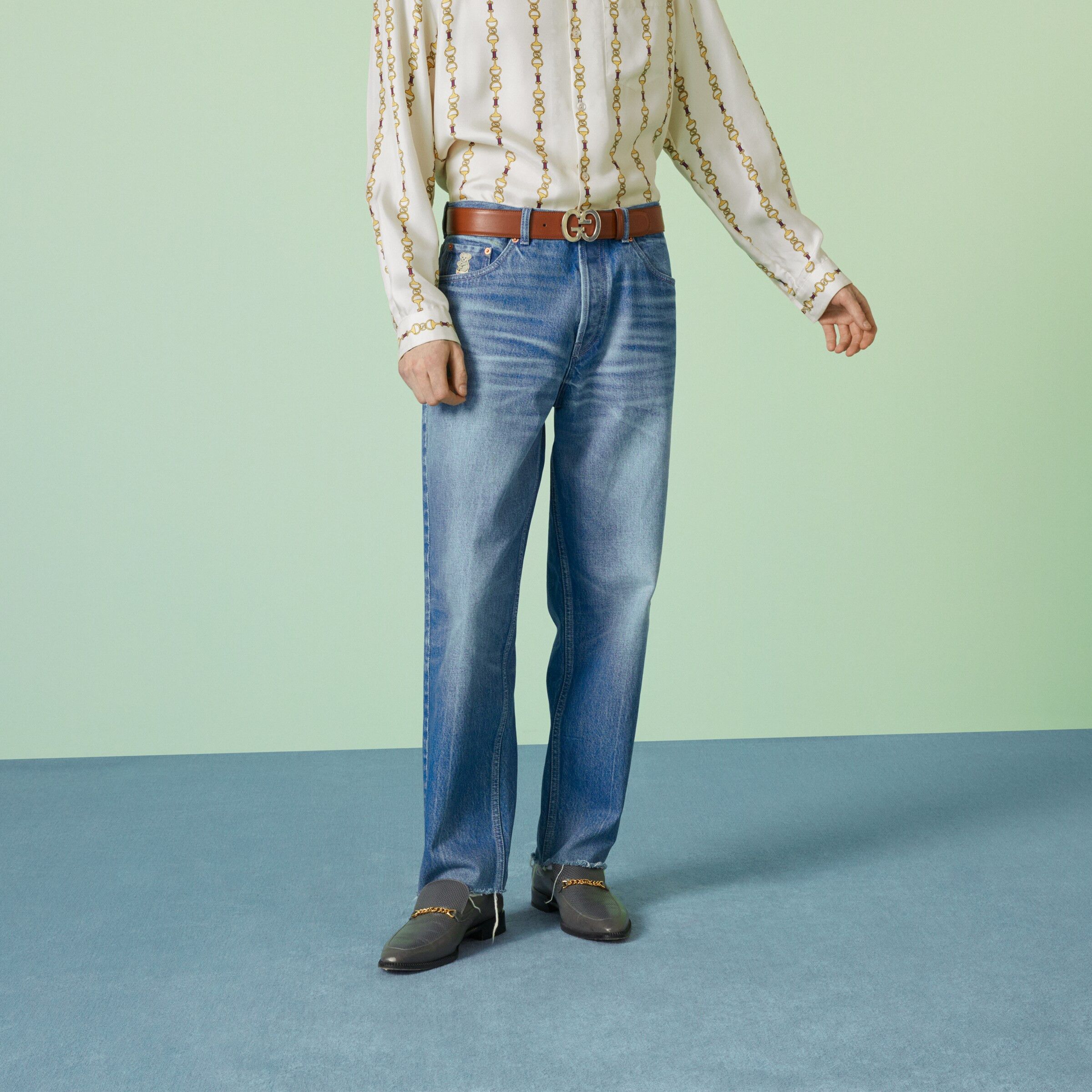 Gucci 32 - Gucci Washed Organic Denim Pant with Koala Patch Jeans Size US 32 / EU 48 - 2 Thumbnail