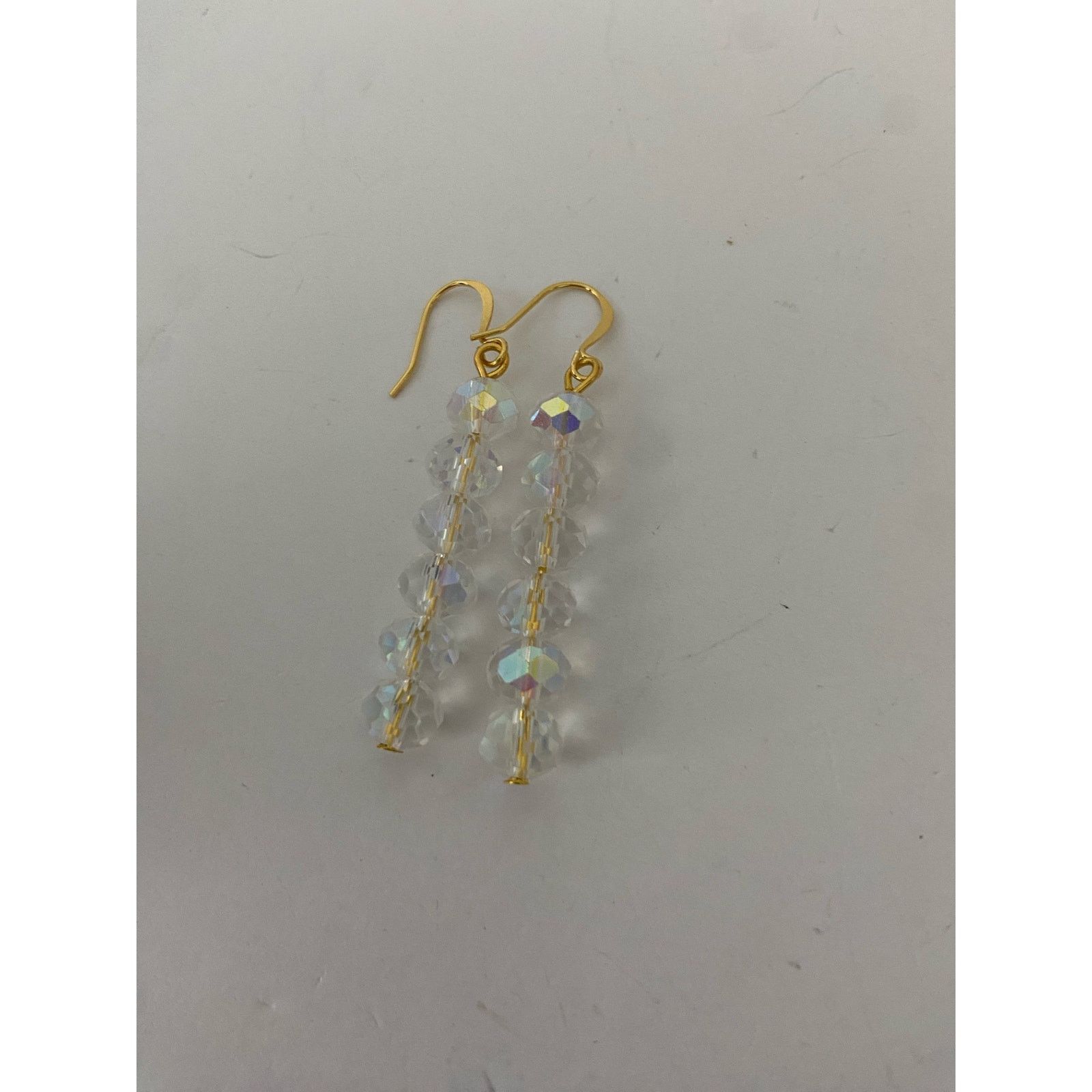 Handmade Clear sparkly glass bead earrings Size ONE SIZE - 4 Thumbnail