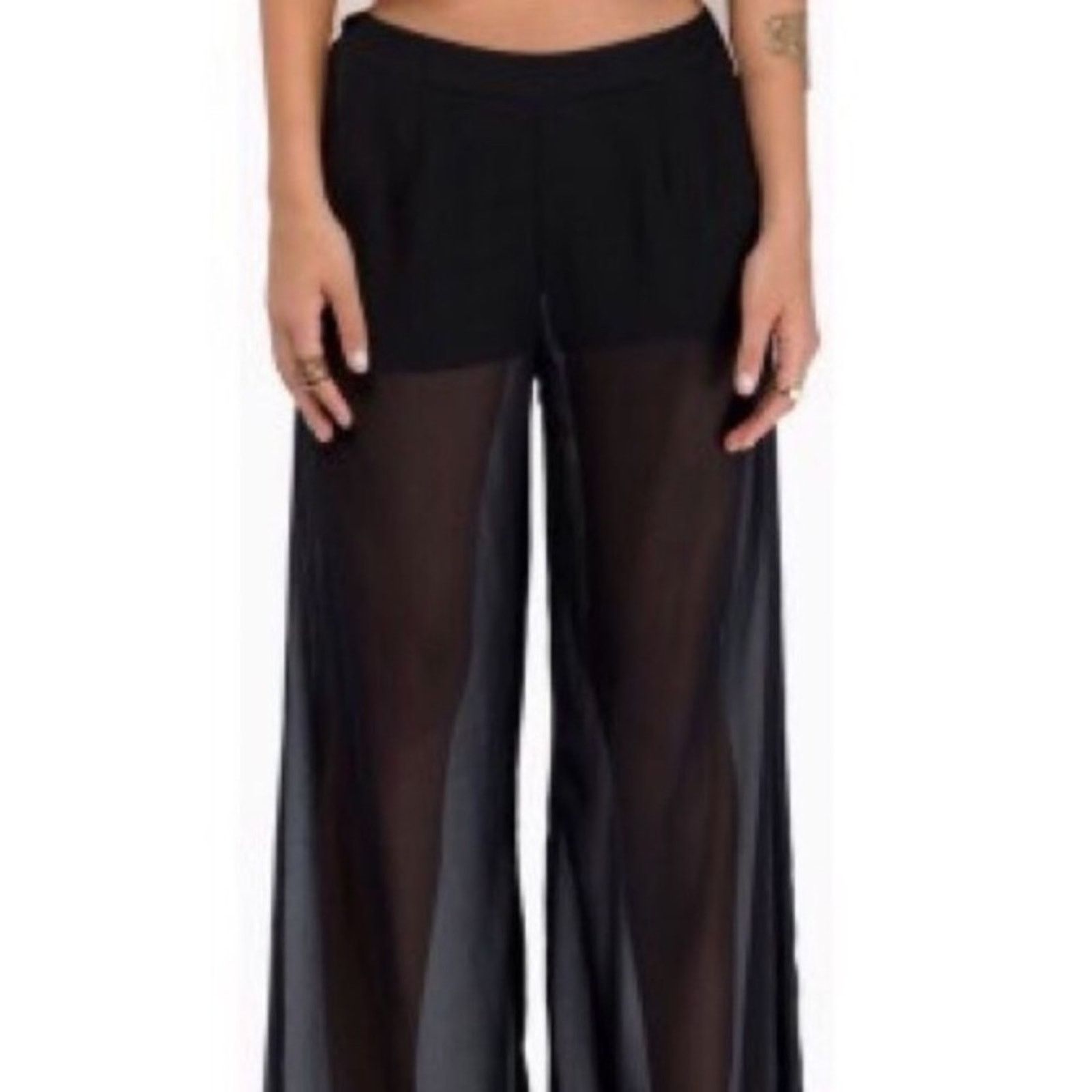 Other NWT Lucy Diamonds Black Shear Pants Size 1X Size 36" / US 14 / IT 50 - 1 Thumbnail
