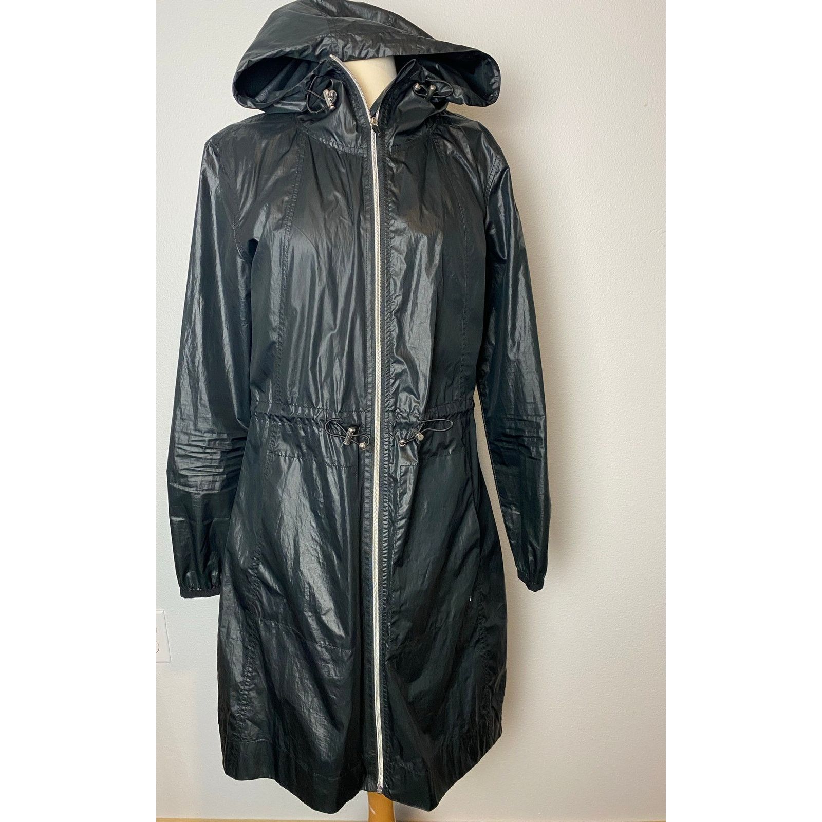 Jockey Jockey Women's Black Long Rain Slicker Coat, Size M Size M / US 6-8 / IT 42-44 - 3 Thumbnail