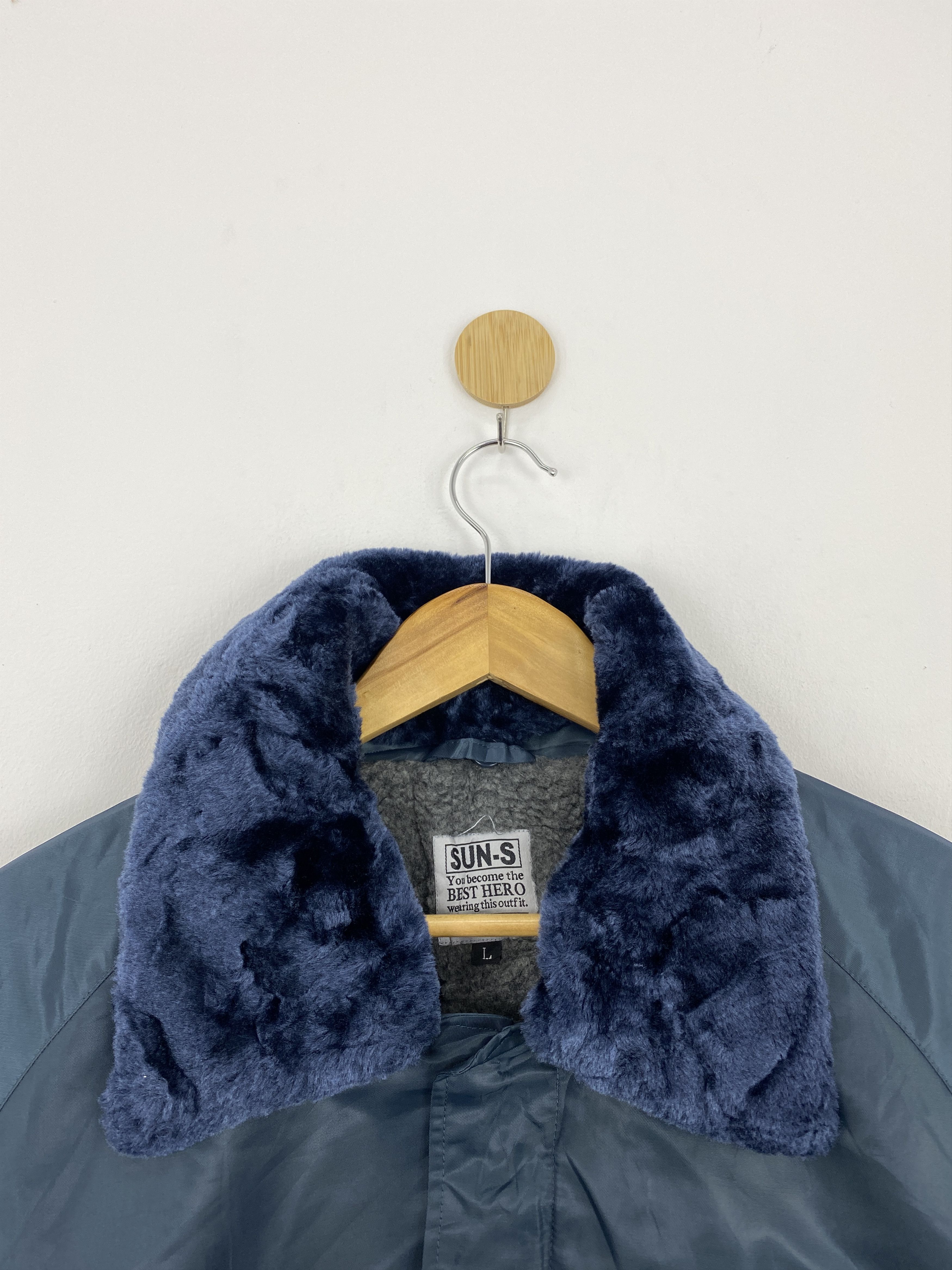 Japanese Brand Vintage 90s Sun Faded Sherpa Bomber Jacket J1834 Size US L / EU 52-54 / 3 - 9 Thumbnail