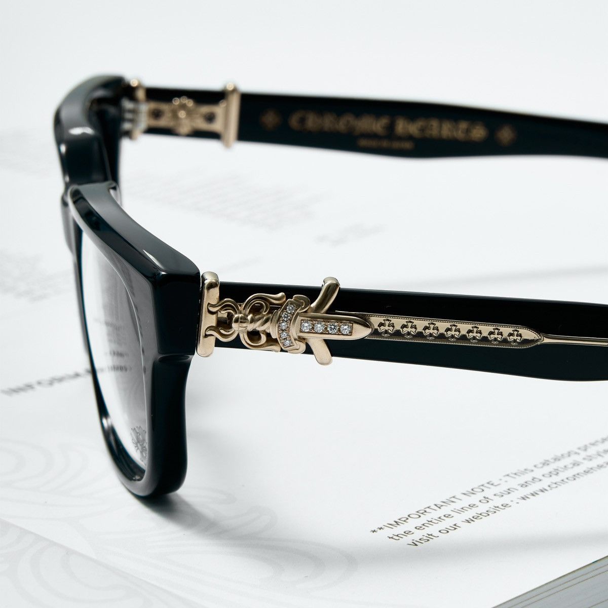 Chrome Hearts CHROME HEARTS VAGILLIONAIRE II BK - 18KGP DIAMOND 💎 GLASSES Size ONE SIZE - 3 Thumbnail