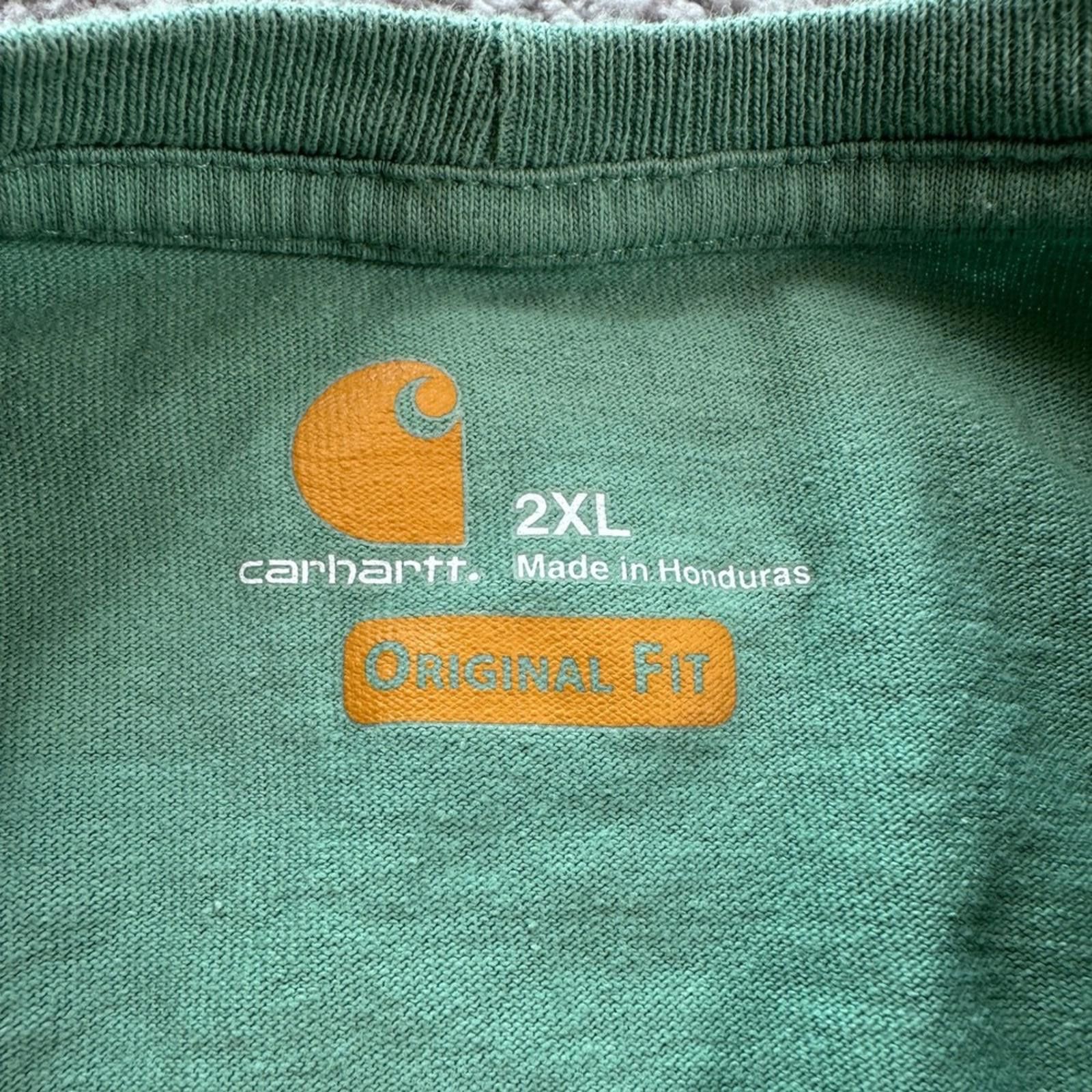Carhartt Carhartt Mens T Shirt K87 Short Sleeve Pocket Green 2XL Size US XXL / EU 58 / 5 - 4 Thumbnail