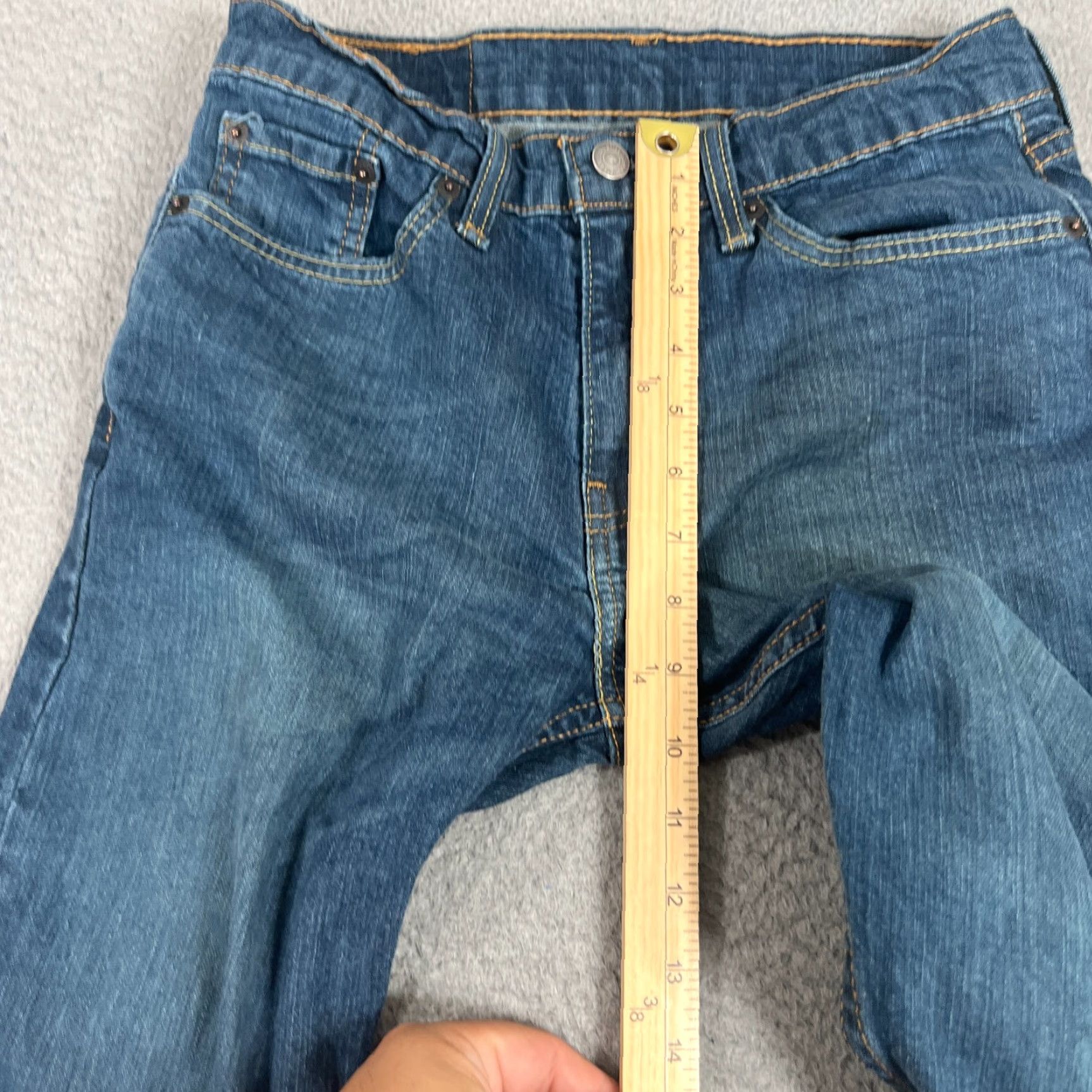 Levi's LEVI'S VINTAGE 502 Jeans Mens 29x30 Blue Slim Straight Stretch Medium Wash Oil Stains Size US 29 - 7 Thumbnail