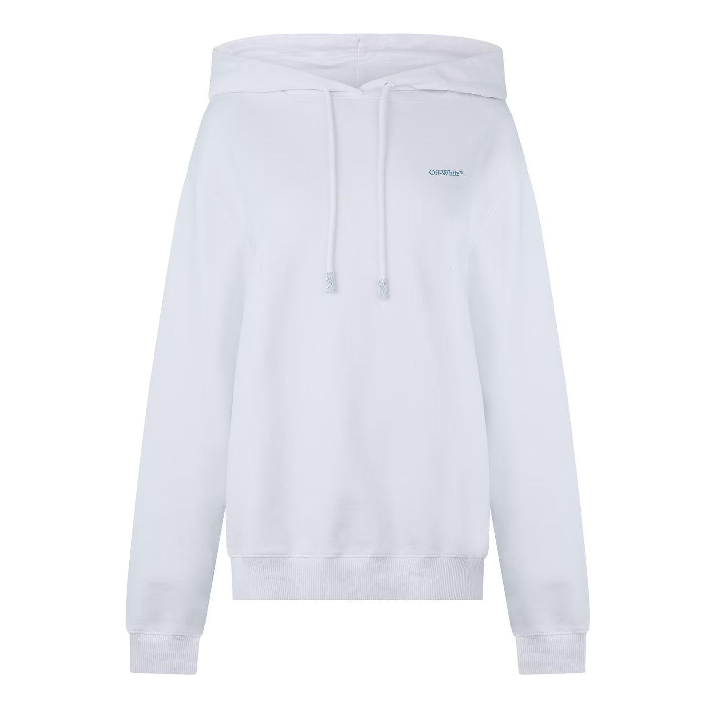 Off-White o1g2r1mq1224 Blurred Hoodie in White Size L / US 10 / IT 46 - 1 Thumbnail
