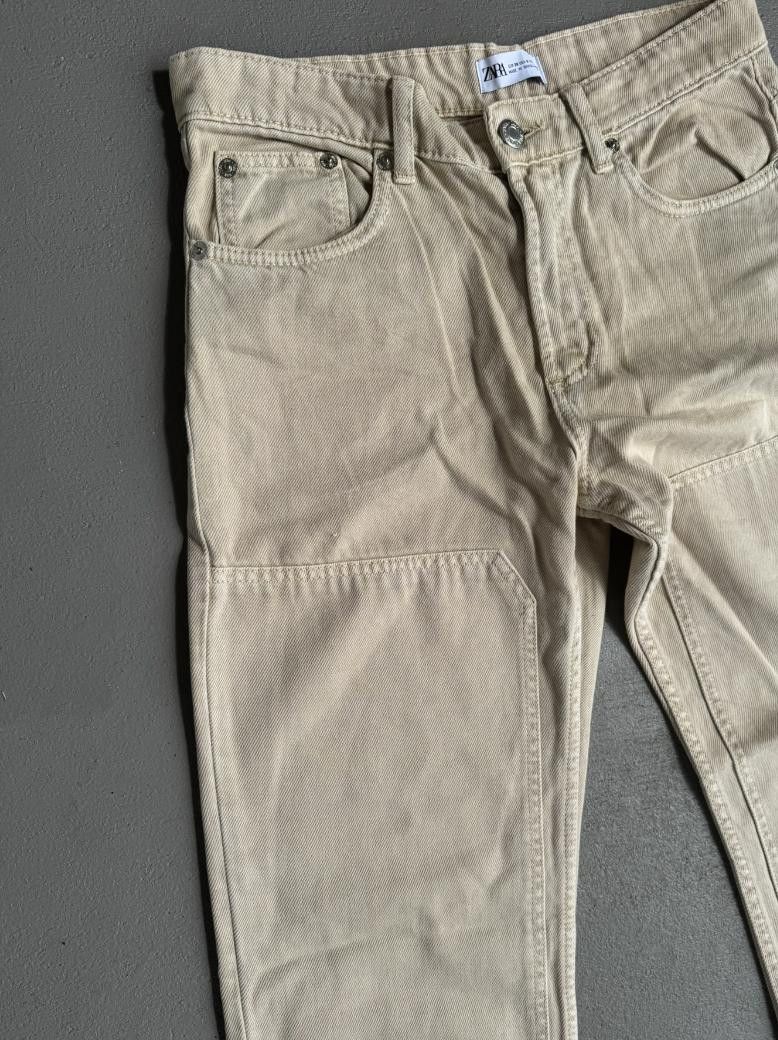 Zara Zara Cargo Cream Jean Size 6 Size 28" / US 6 / IT 42 - 3 Thumbnail
