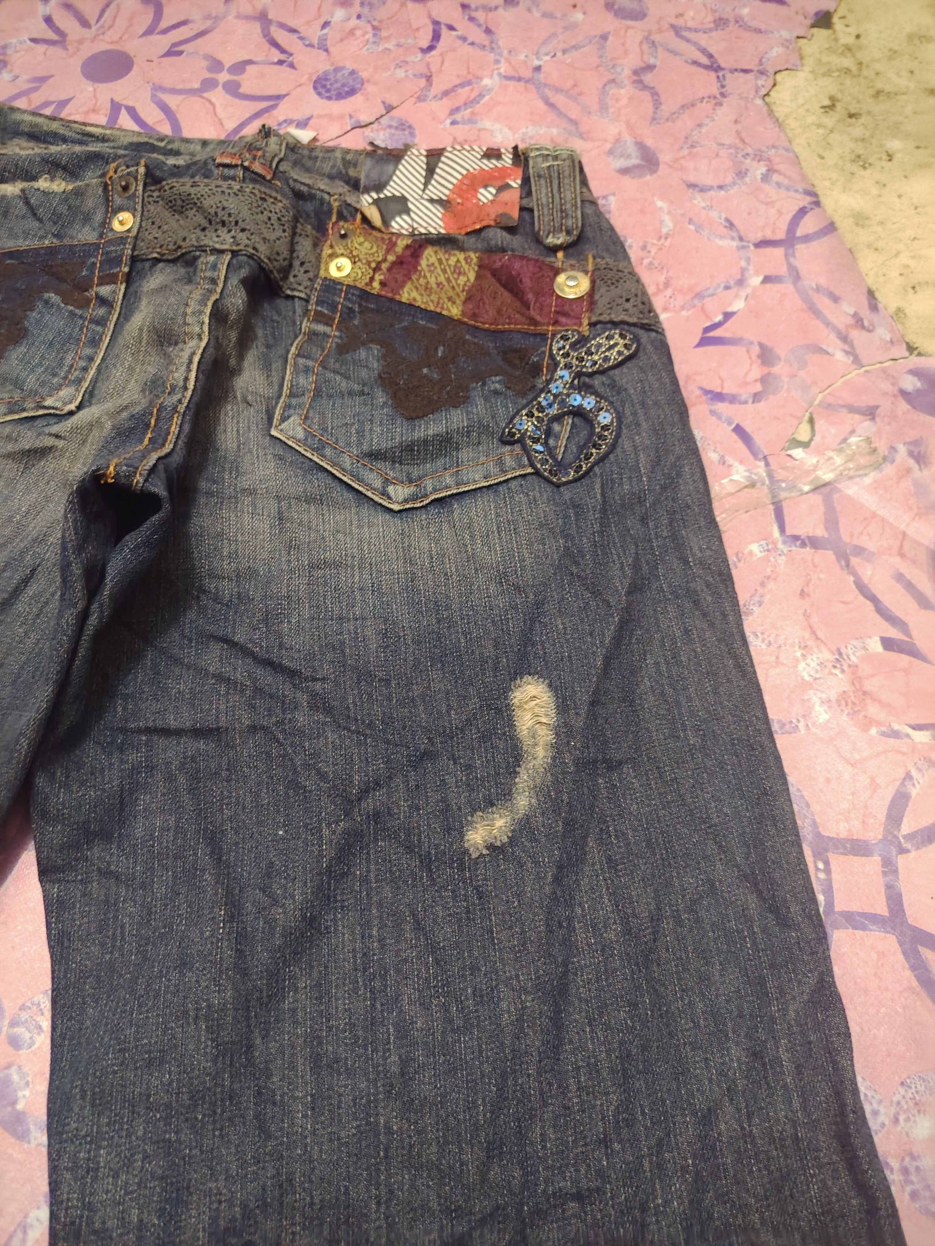 14th Addiction Japanese A6 Jeans Bandana Patchwork design Distressed jeans Size US 30 / EU 46 - 15 Thumbnail