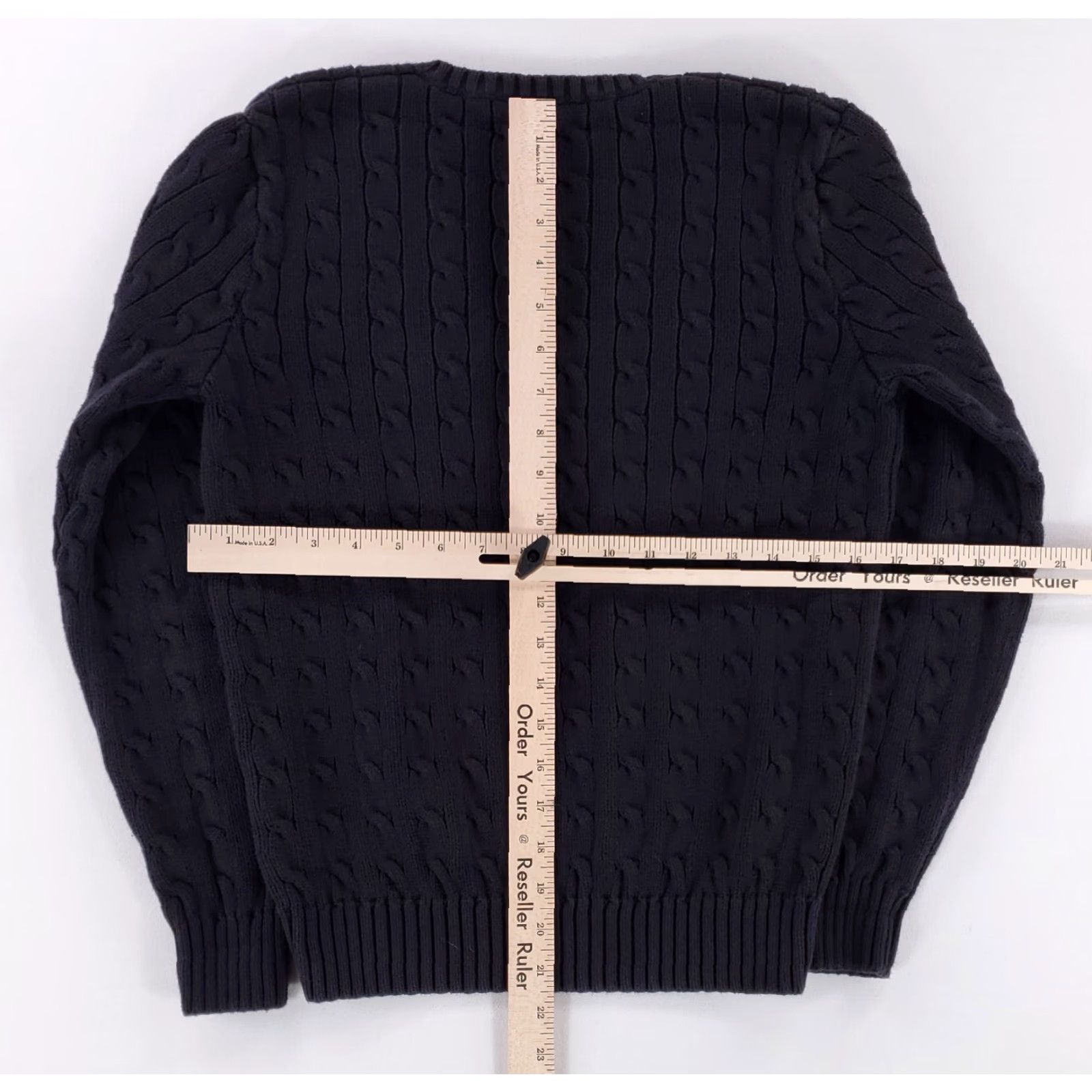 Ralph Lauren VINTAGE Ralph Lauren Sport 90s Cable Knit V Neck Sweater Black Womens L Shirt Pullover V-Neck Ladies Medium? Size L / US 10 / IT 46 - 6 Thumbnail