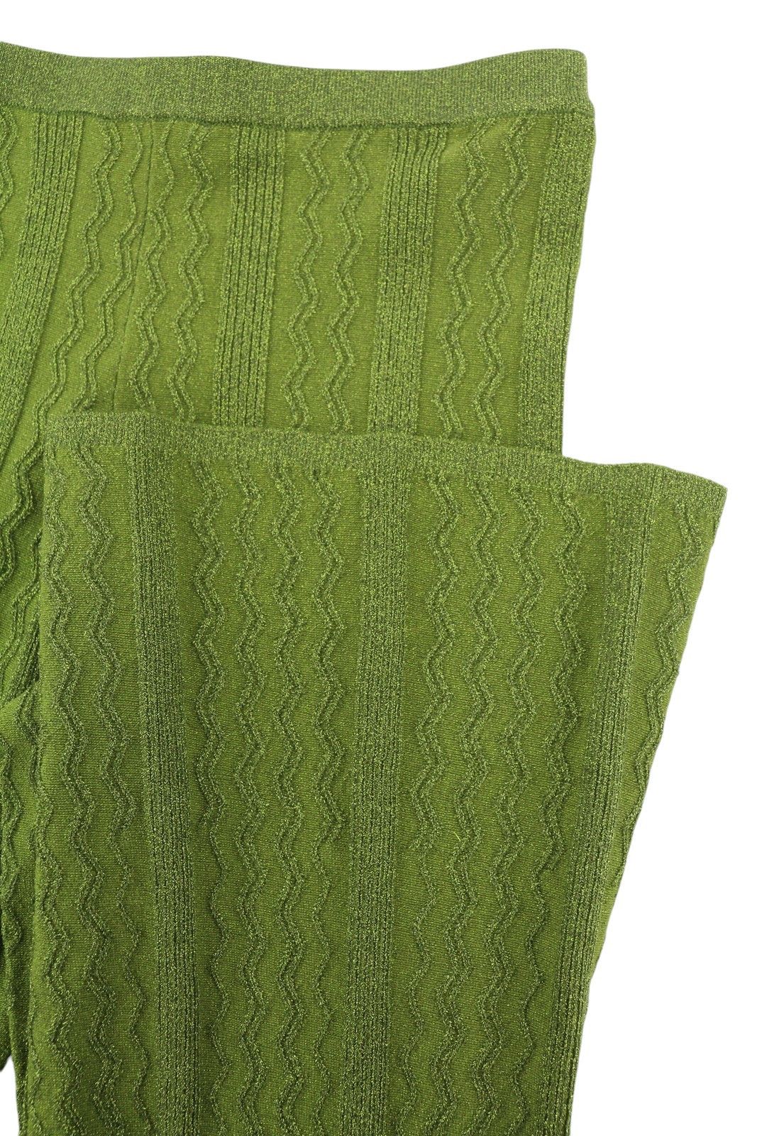 Sandro CHALAMET 36 S Green Shiny Flared Cable Knit 88502 Size 24" / US 00 / IT 34 - 5 Thumbnail