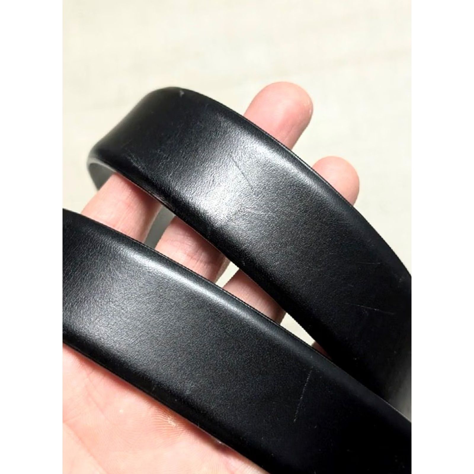 Nordstrom VINTAGE Nordstrom black leather 44 dress belt Men Size 44 - 2 Thumbnail