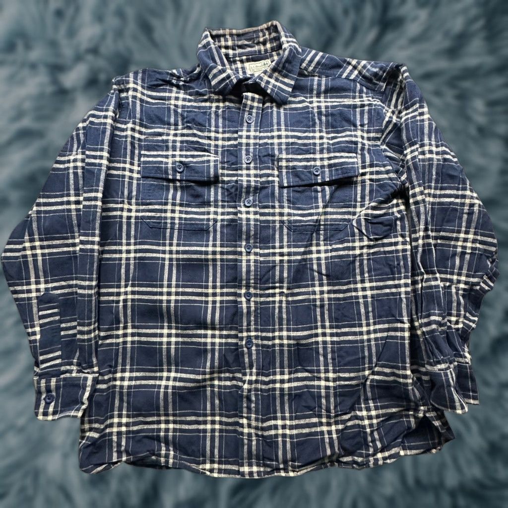 Vintage L.L.Bean MT06 Blue Plaid Pocket Button Up Flannel Shirt Mens Large Long Sleeve Size US L / EU 52-54 / 3 - 1 Thumbnail