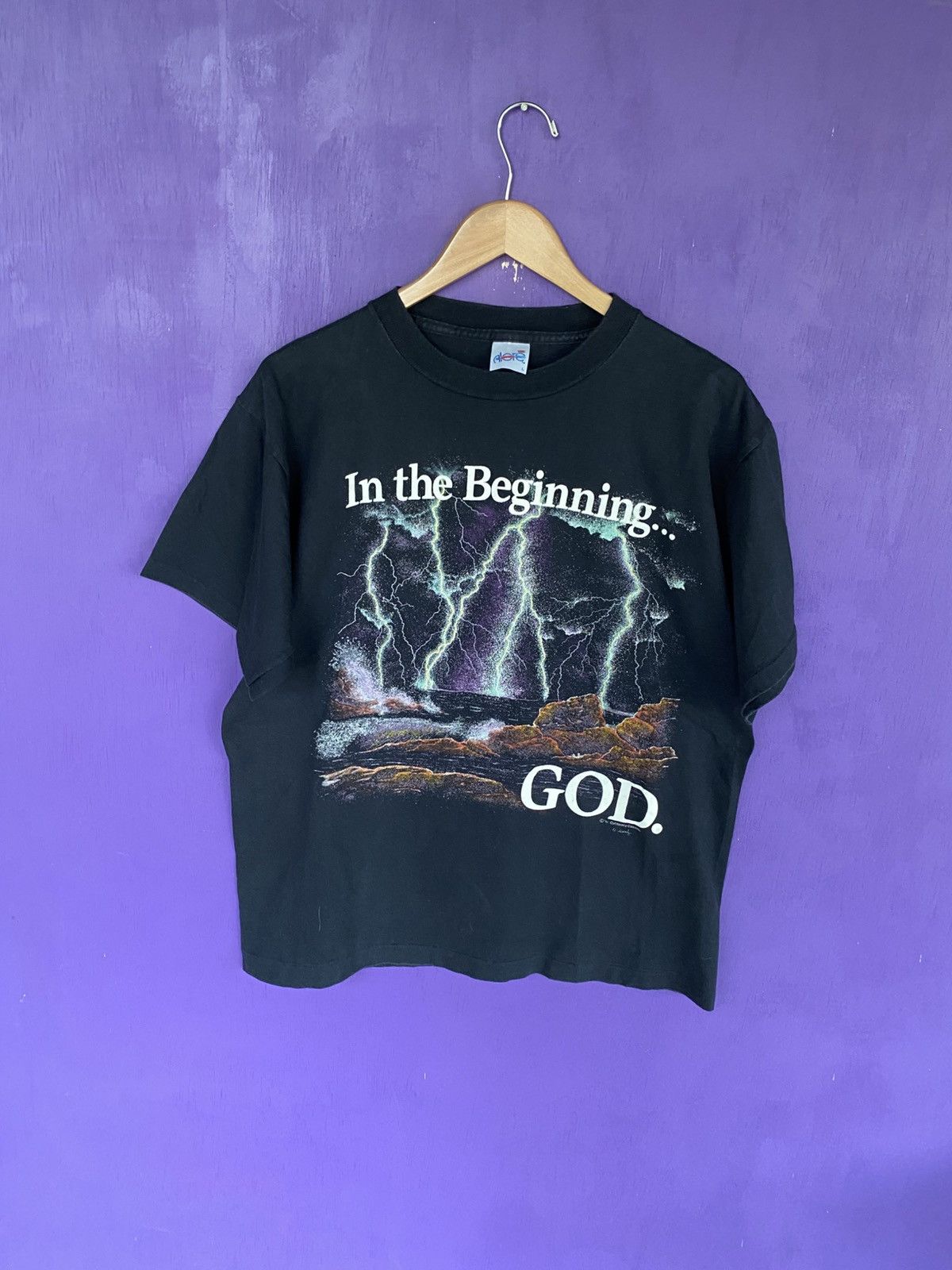 Other Vintage 1991 In the beginning God lightning t-shirt Size US L / EU 52-54 / 3 - 1 Thumbnail