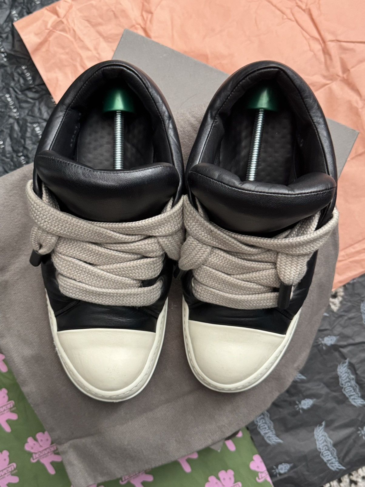 靴 25SS rick owens JUMBOLACED PADDED 43 RICK OWENS Black Porterville Jumbo Laced Padded Sneakers 43