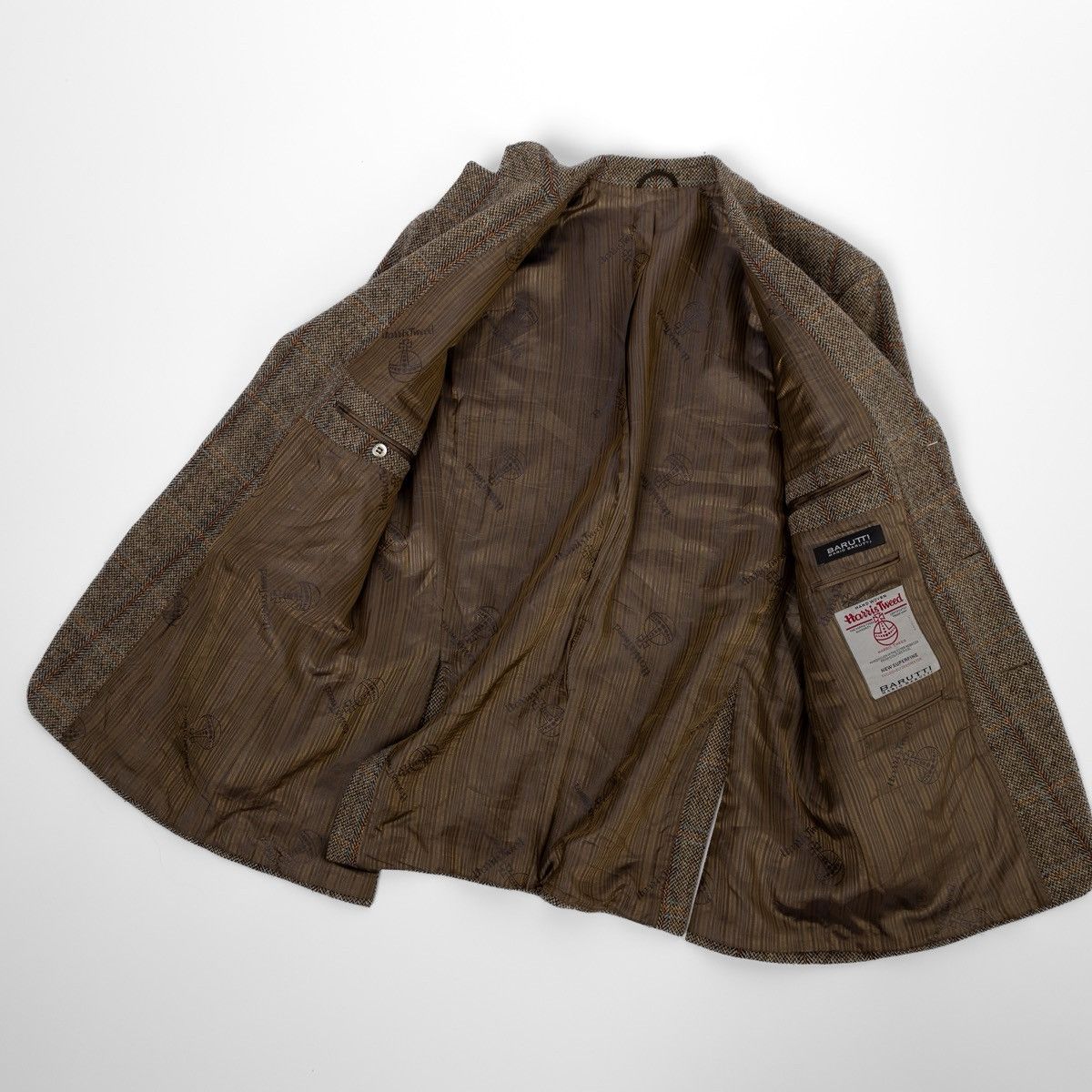 Harris Tweed Harris Tweed Mario Barutti Blazer Brown Check Wool Jacket Size 42S - 4 Thumbnail