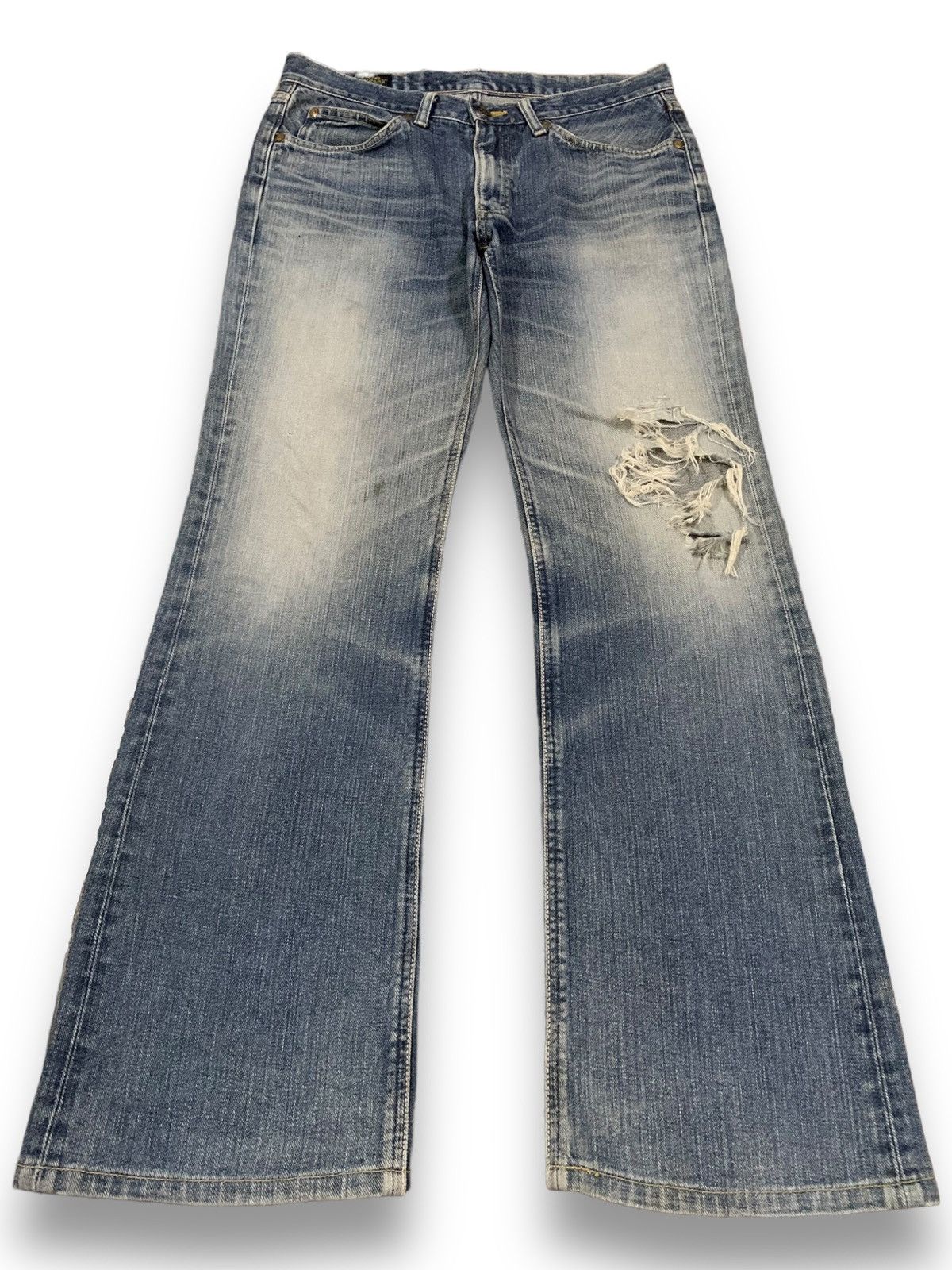 Lee Vintage Lee Cowboy Sanforized Distressed Flared Jeans Size US 31 - 1 Preview