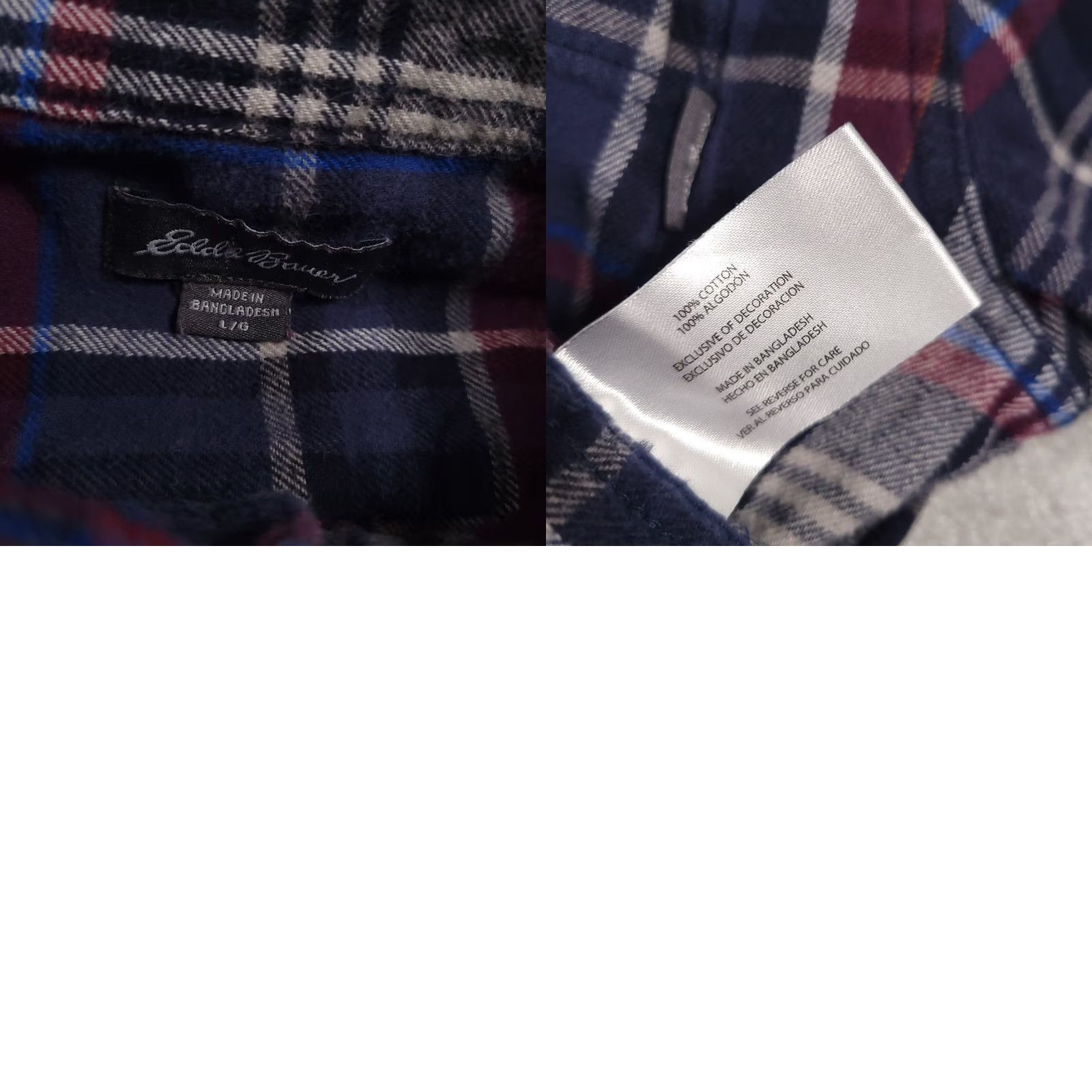 Eddie Bauer Eddie Bauer Flannel Shirt Mens Large Blue Red Plaid Long Sleeve Button Up Cotton Size US L / EU 52-54 / 3 - 9 Thumbnail