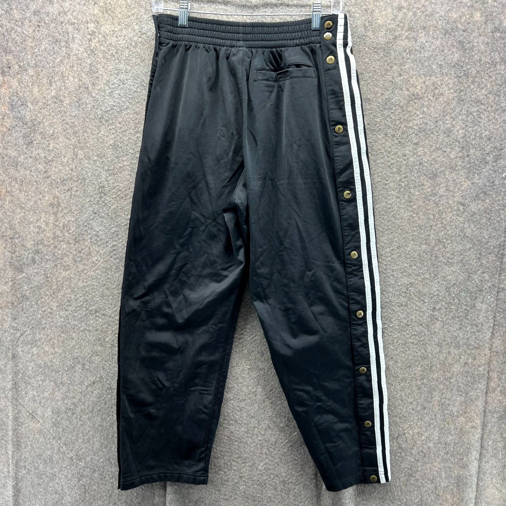 Adidas Vintage adidas Track Pants Mens Small Black Tearaway Snap 3-Stripes Tricot Pants Mens Small Black Tearaway Track Pants adidas Originals Size US 29 - 2 Thumbnail