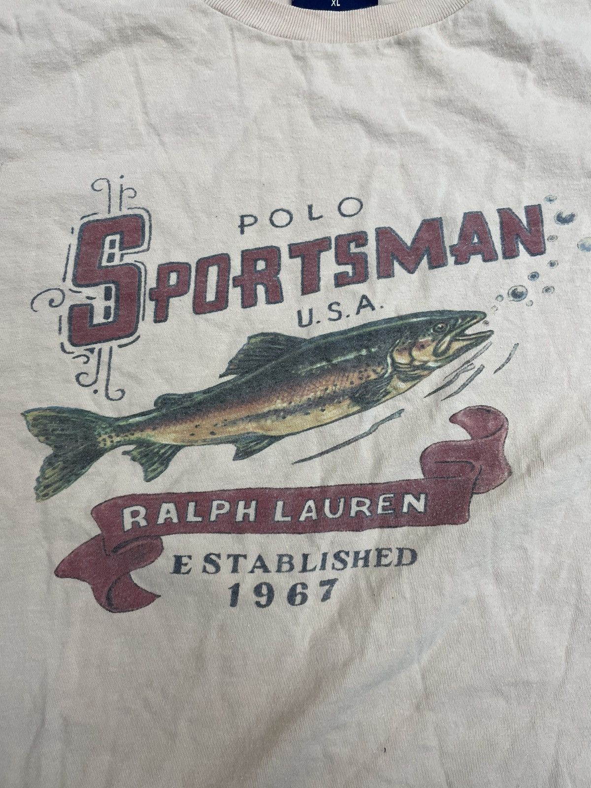 Polo Ralph Lauren × Vintage Vintage Graphic Trout Print Tee Size US XL / EU 56 / 4 - 3 Thumbnail