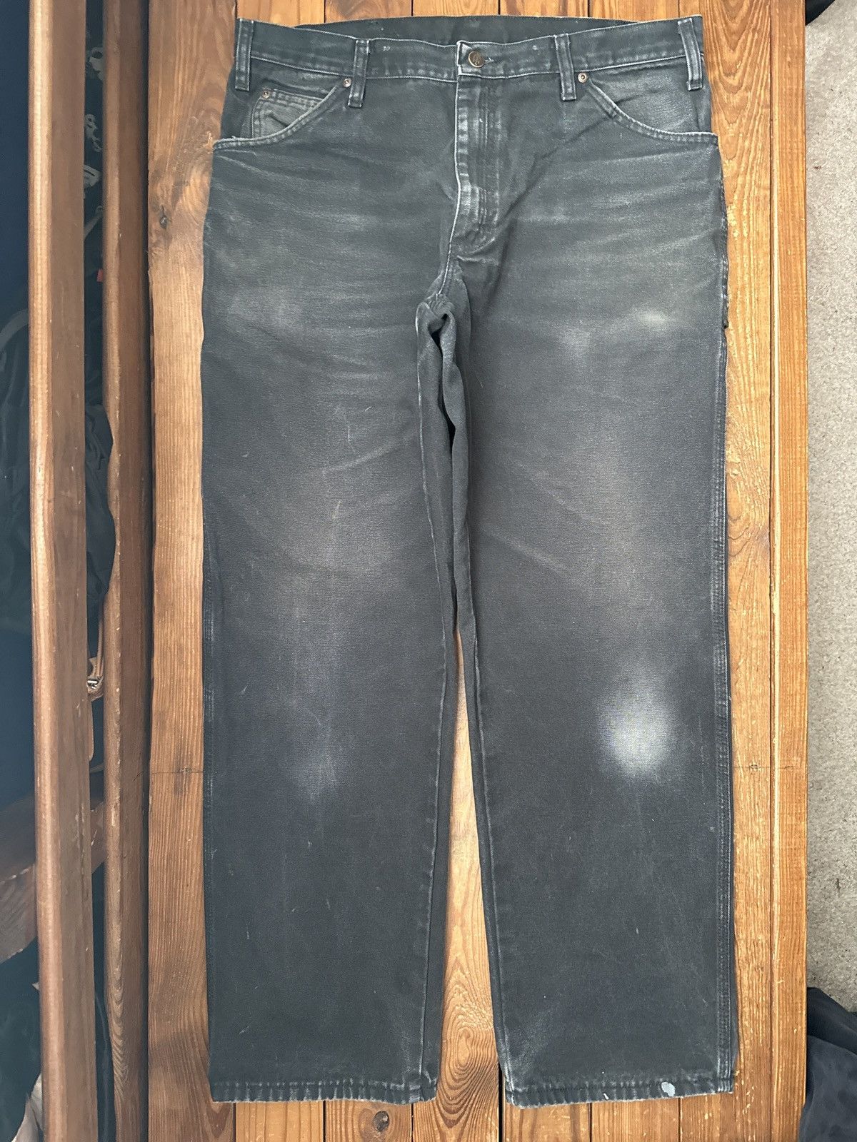 Dickies Vintage 90s Dickies Faded Black Carpenter Work Pants Size US 36 / EU 52 - 2 Thumbnail