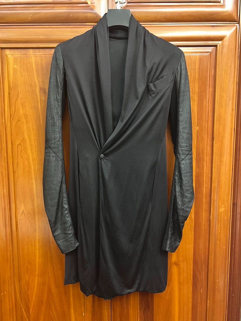 Rick Owens Rick Owens Silk and Leather Jacket Coat Size US M / EU 48-50 / 2 - 1 Thumbnail