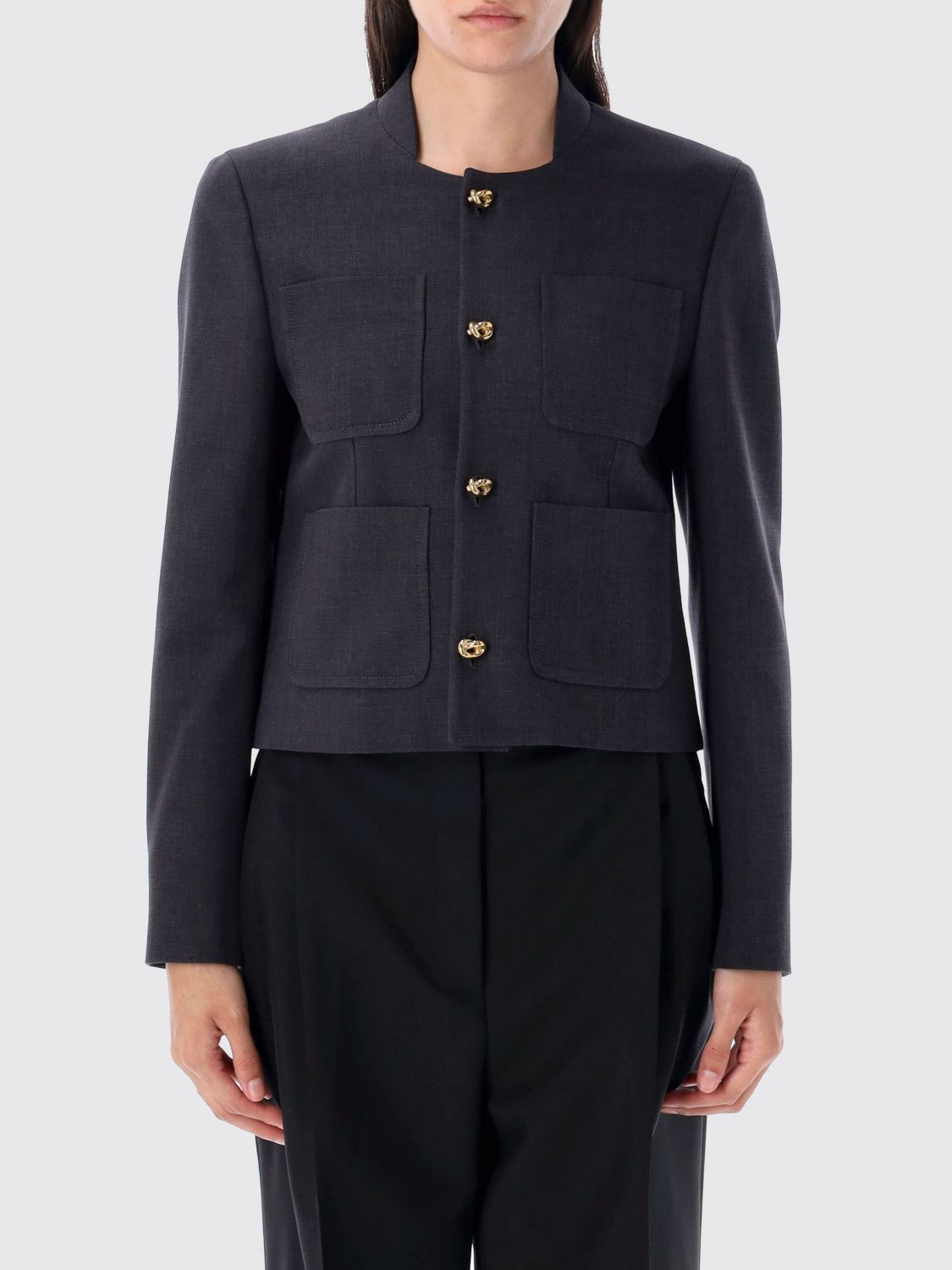 Bottega Veneta Bottega Veneta Jacket Woman Grey Size M / US 6-8 / IT 42-44 - 1 Thumbnail