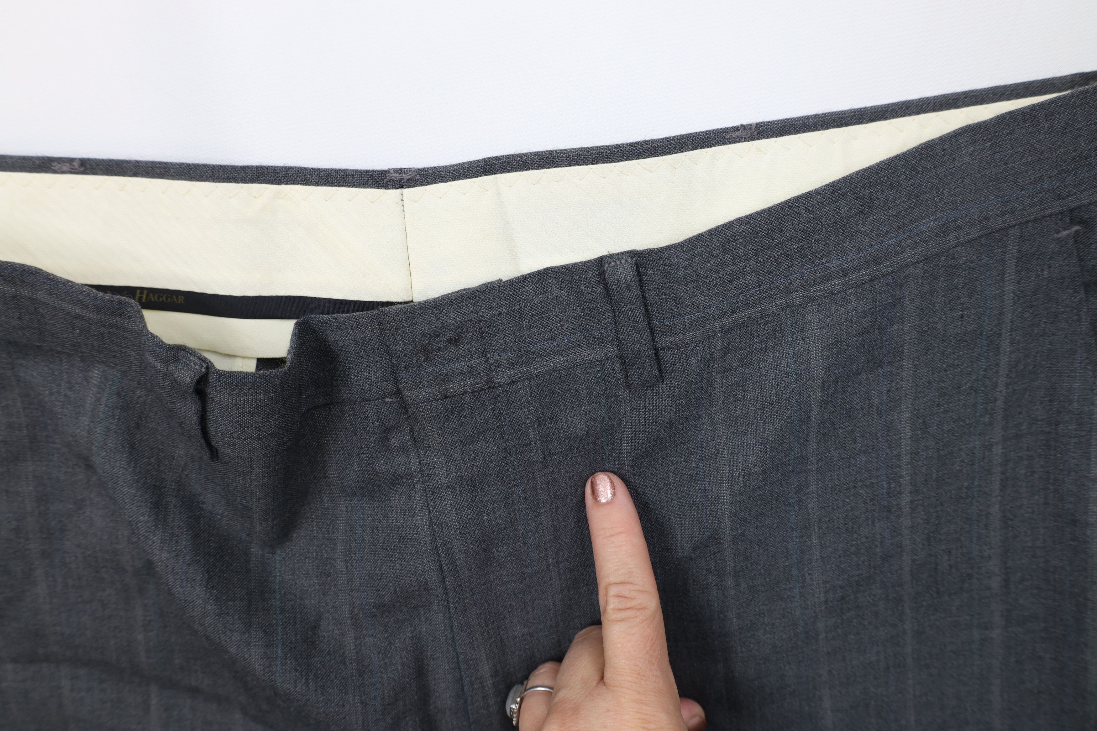 Vintage Vintage 90s Streetwear Wool Striped Wide Leg Chino Pants USA Size US 38 / EU 54 - 5 Thumbnail