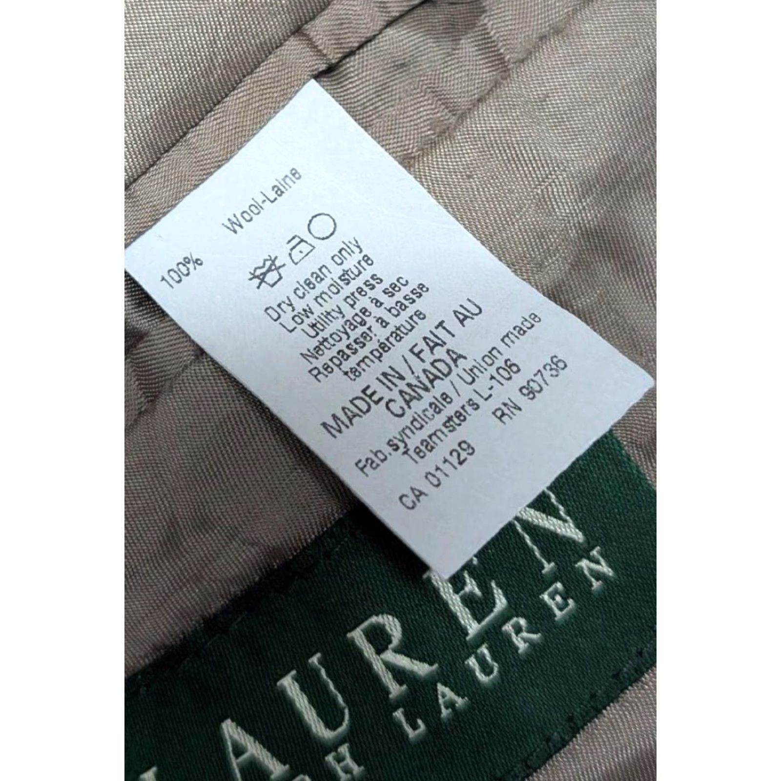 Ralph Lauren Ralph Lauren blazer Blazer Regular 44L Gray PLAID Houndstooth wool Flannel Men Long Notch 2-Button Front Jacket 44 in Chest" Size 44R - 6 Thumbnail