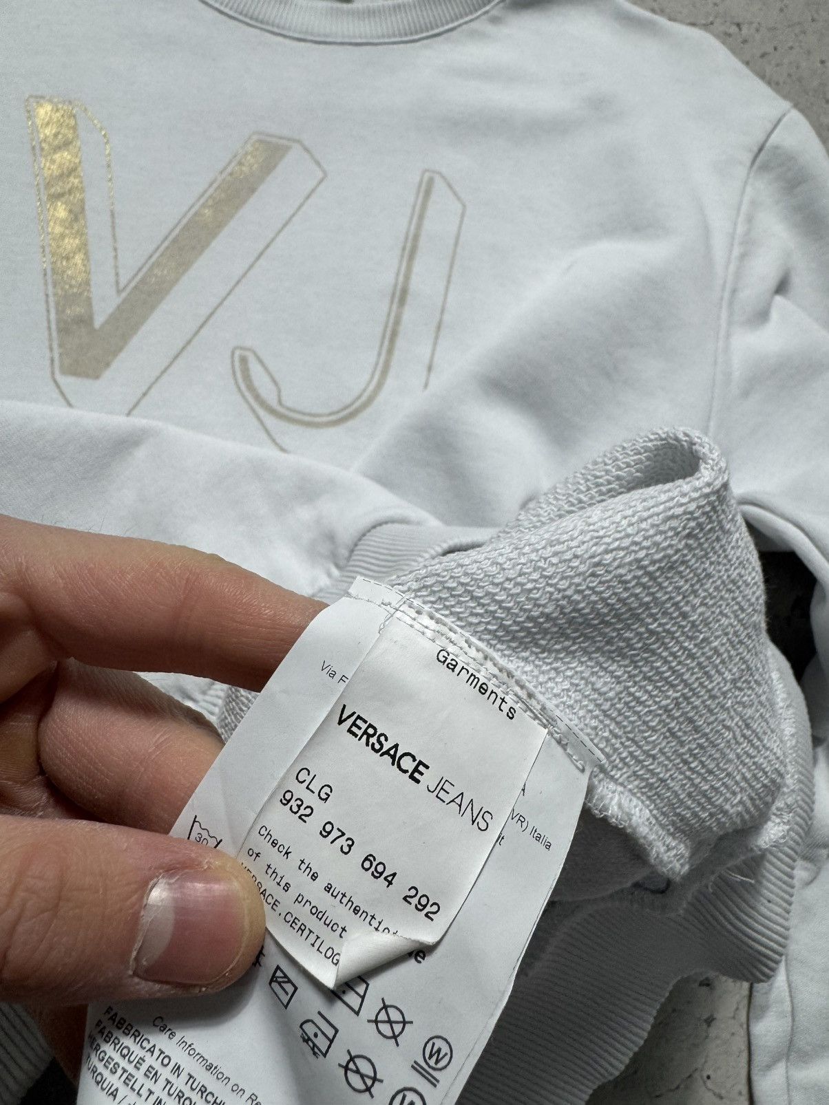 Versace Jeans Couture Versace Jeans Couture Big Logo White Sweatshirt Size XL Size US XL / EU 56 / 4 - 7 Thumbnail