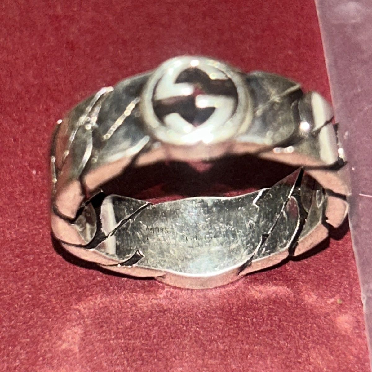 Gucci Gucci Sterling Silver Interlocking Ring Ag 925 678656 Size ONE SIZE - 5 Thumbnail