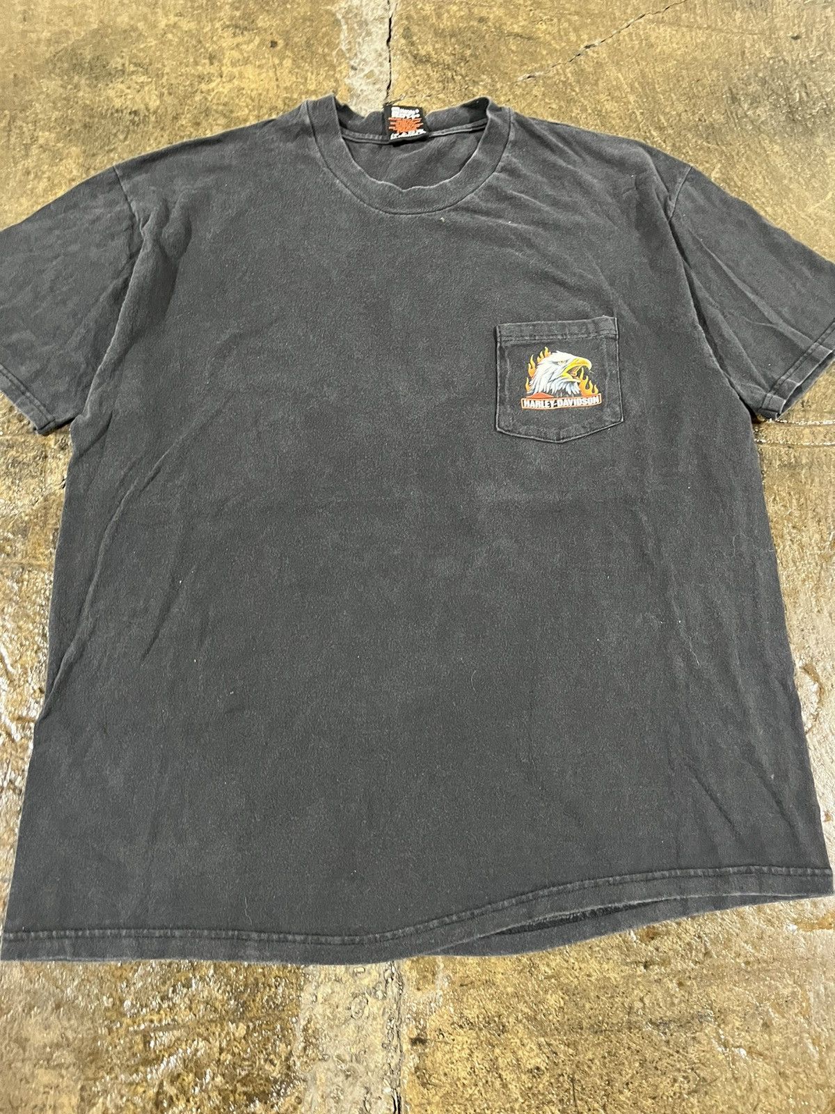 Harley Davidson × Vintage Crazy Vintage 90s Harley Davidson Faded Eagle Pocket Tee Size US XL / EU 56 / 4 - 3 Thumbnail