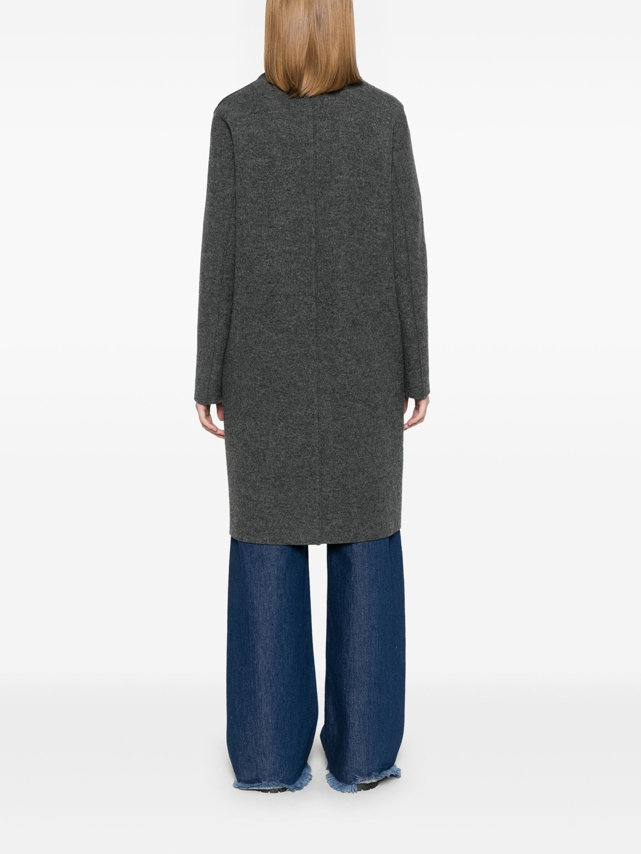Harris Wharf London o1s22i1n1024 Single-Breasted Boiled Wool Coat in Grey Size S / US 4 / IT 40 - 4 Thumbnail