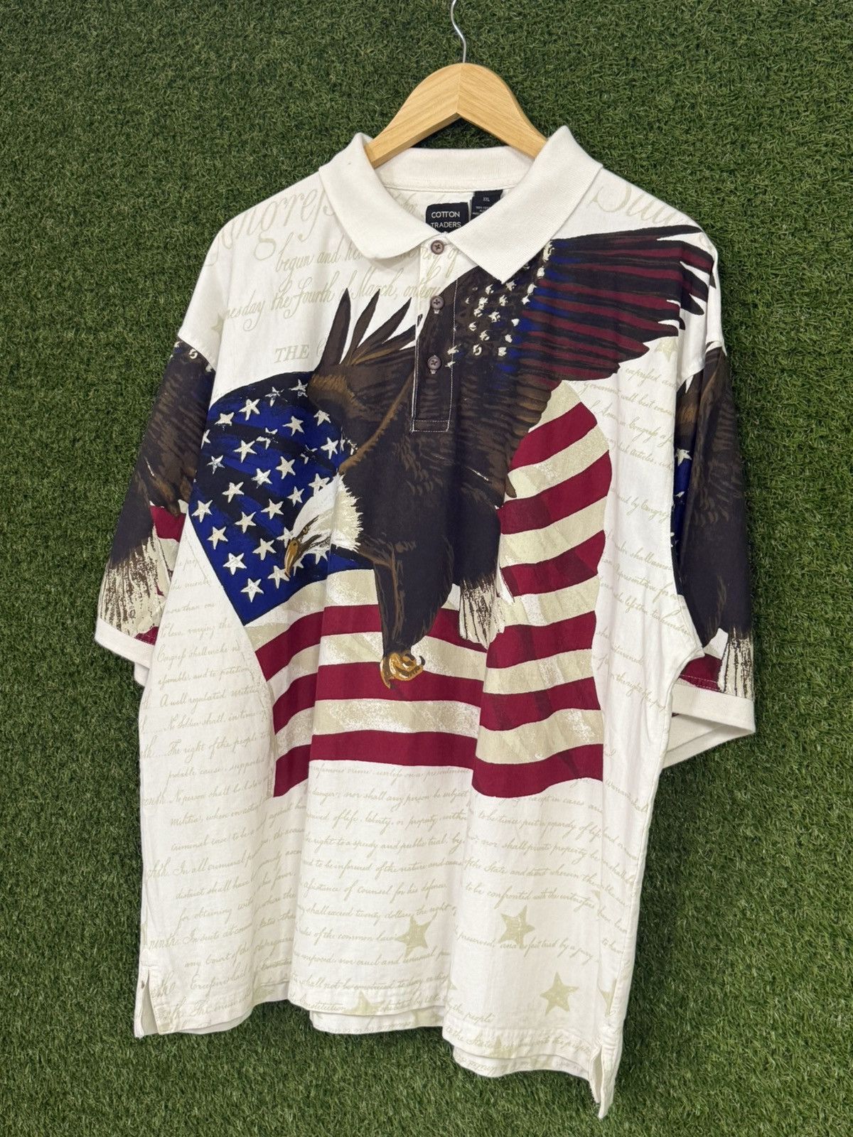 Vintage RARE American Bald Eagle All Over USA America Polo 2XL Size US XXL / EU 58 / 5 - 1 Thumbnail