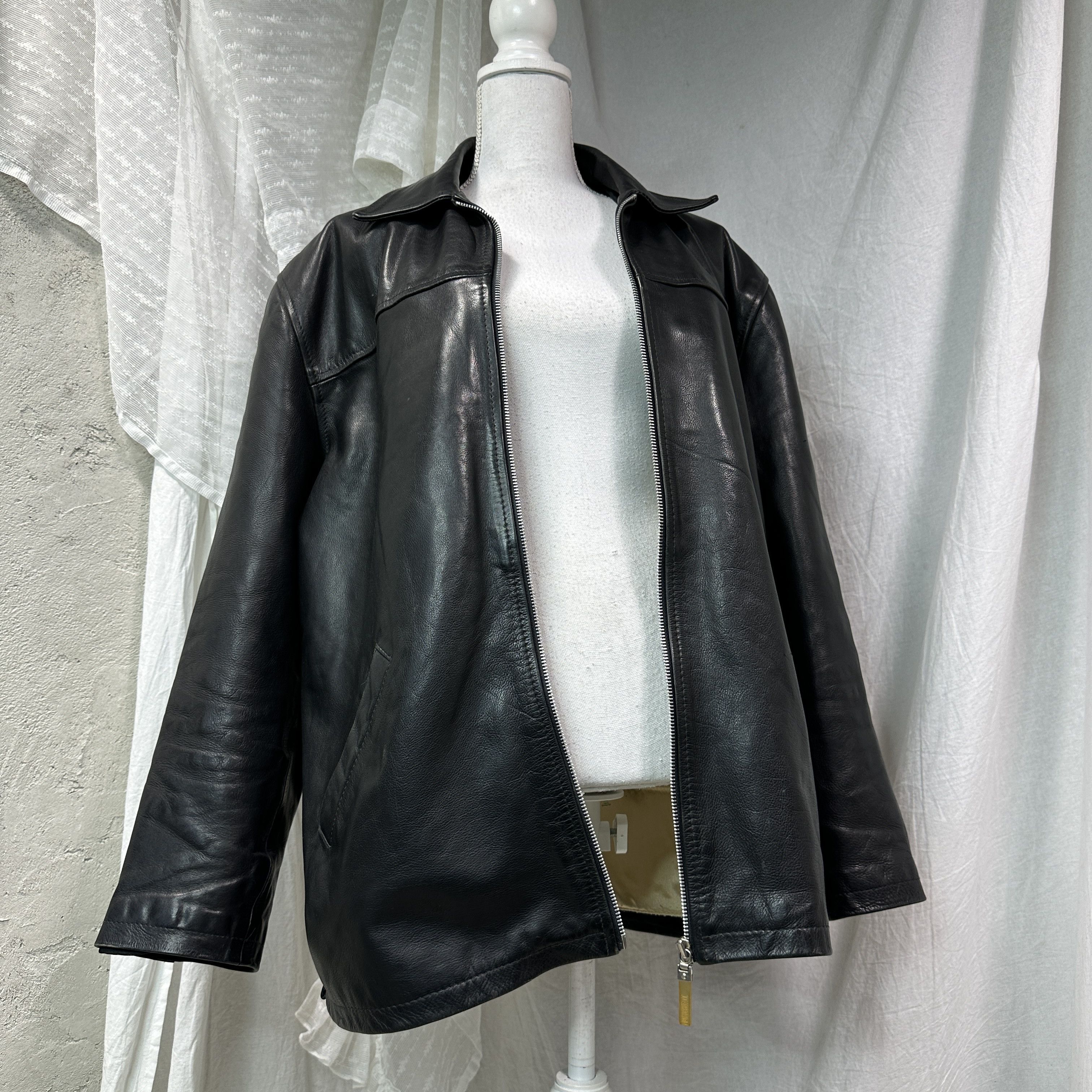 Vintage Vintage Leather Grunge Biker Moto Oversize Jacket Y2K Size US XXL / EU 58 / 5 - 6 Thumbnail