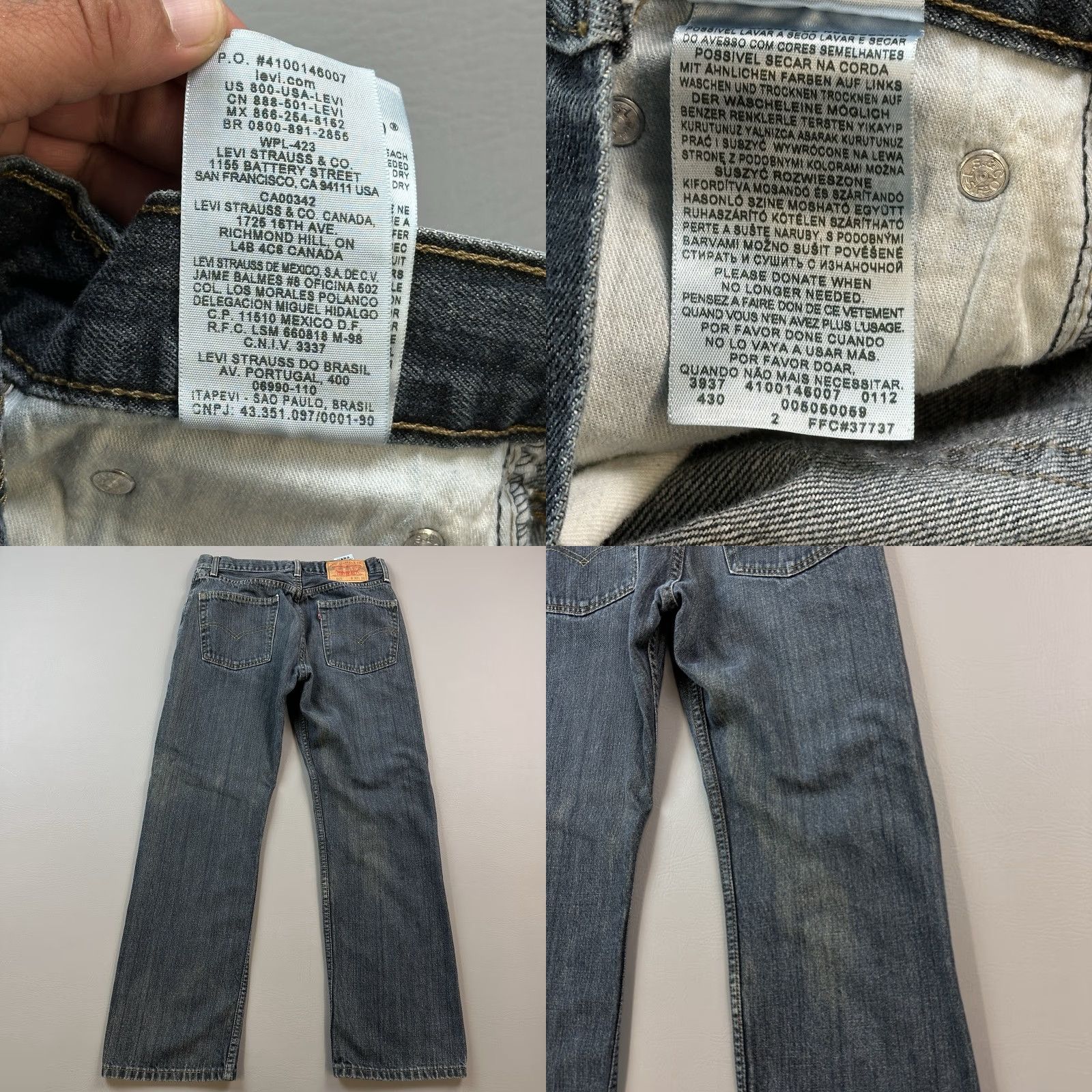 Levi's VINTAGE Levi's 505 Jeans Mens 30x30 Dark Wash Denim Straight Fit Casual 90s USA Cowboy Retro 5-Pocket Mens Jeans Size US 30 / EU 46 - 8 Thumbnail