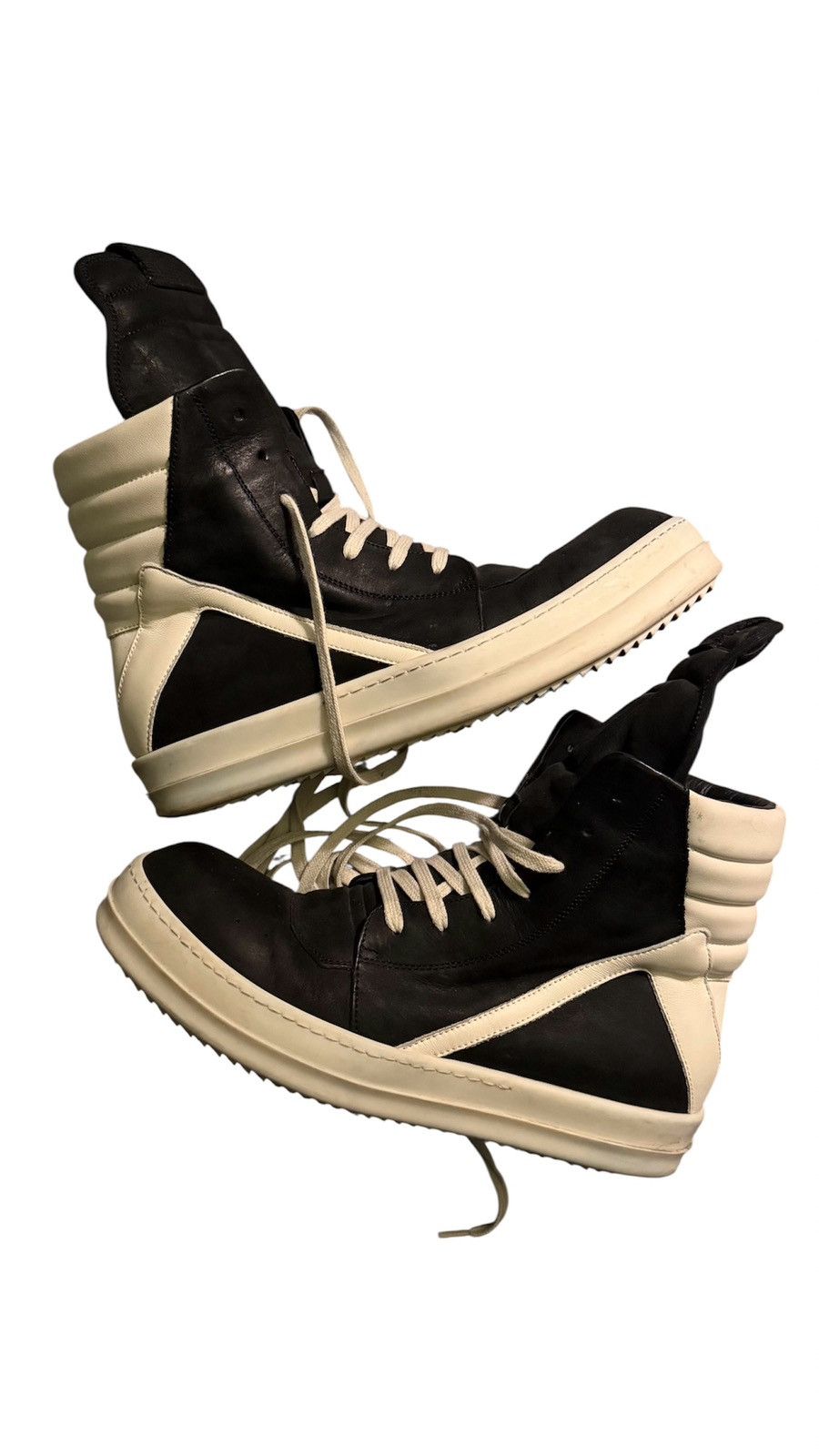 Rick Owens GeoBasket Black Blistered Size 9/42